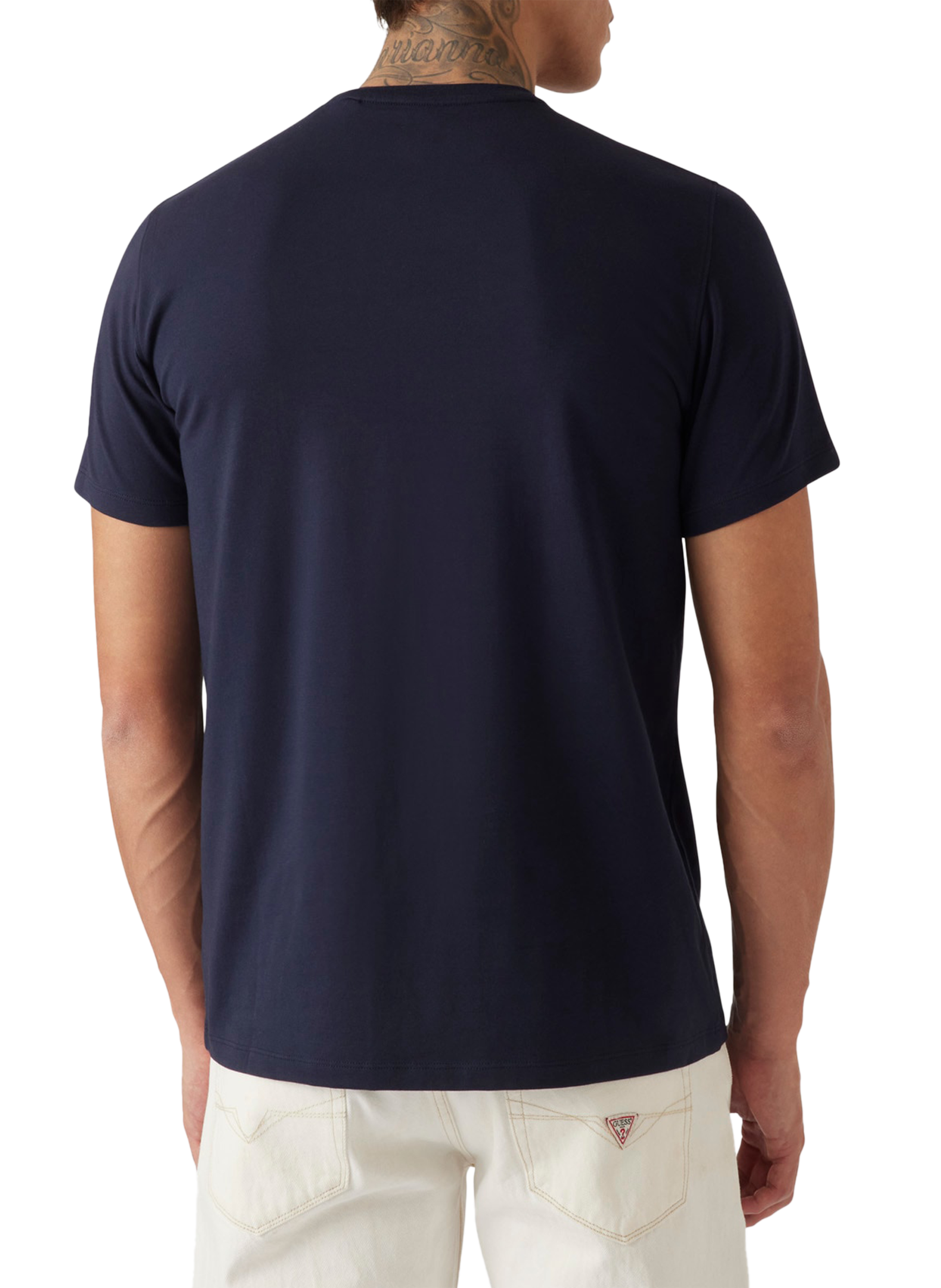 Straight-fit cotton T-shirt GUESS Blue