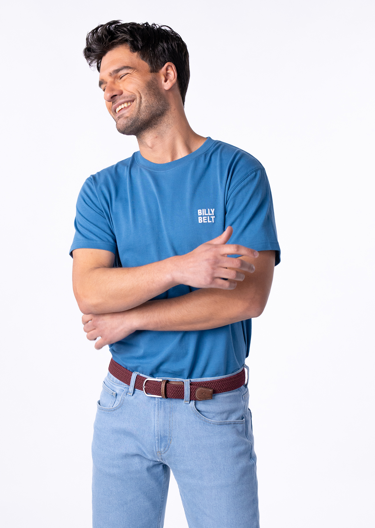 Ceinture tressée élastique unie BILLYBELT Rouge