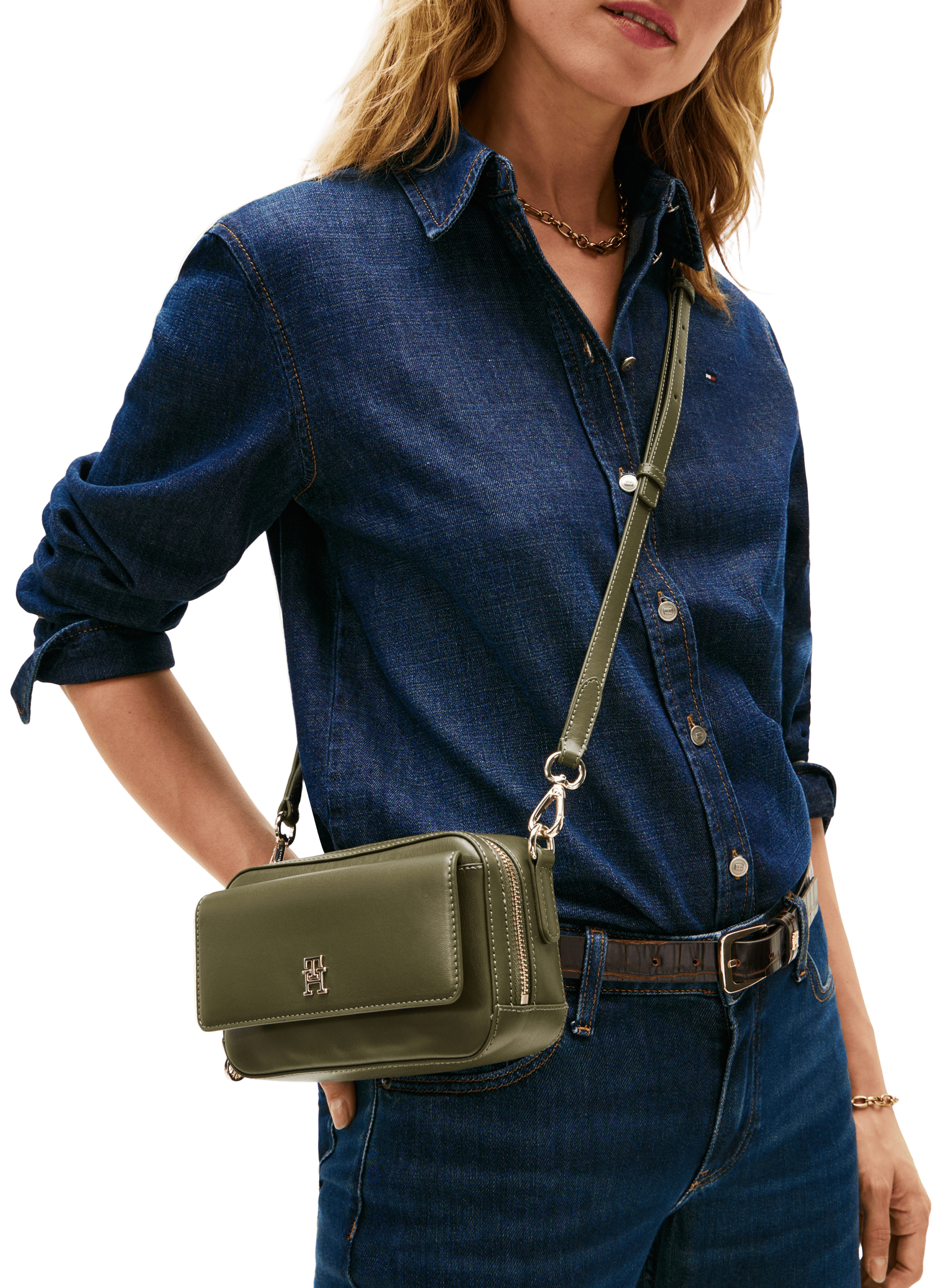 Sac à bandoulière à logo TOMMY HILFIGER Vert