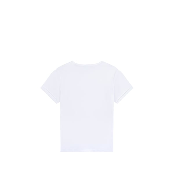 T-shirt droit brodé en coton Blanc S Male