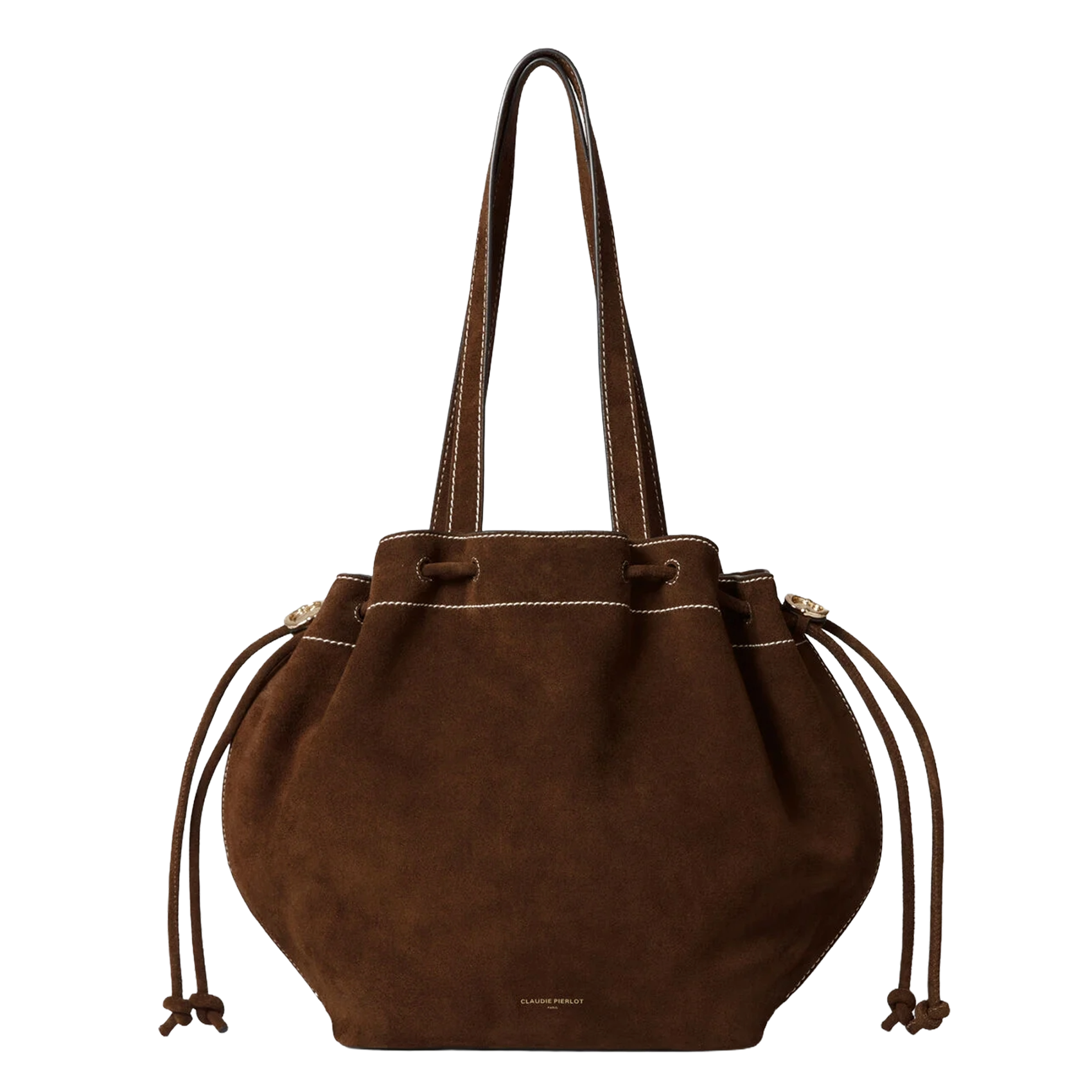 Cabas en cuir velours souple CLAUDIE PIERLOT Marron