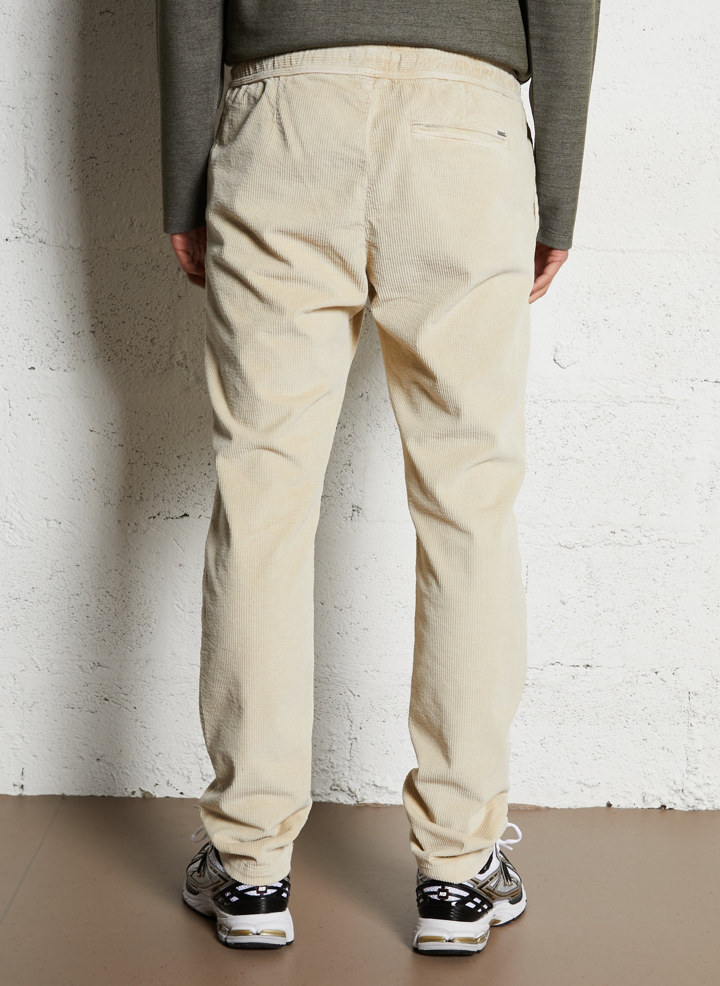 Pantalon droit en coton mélangé IKKS Beige