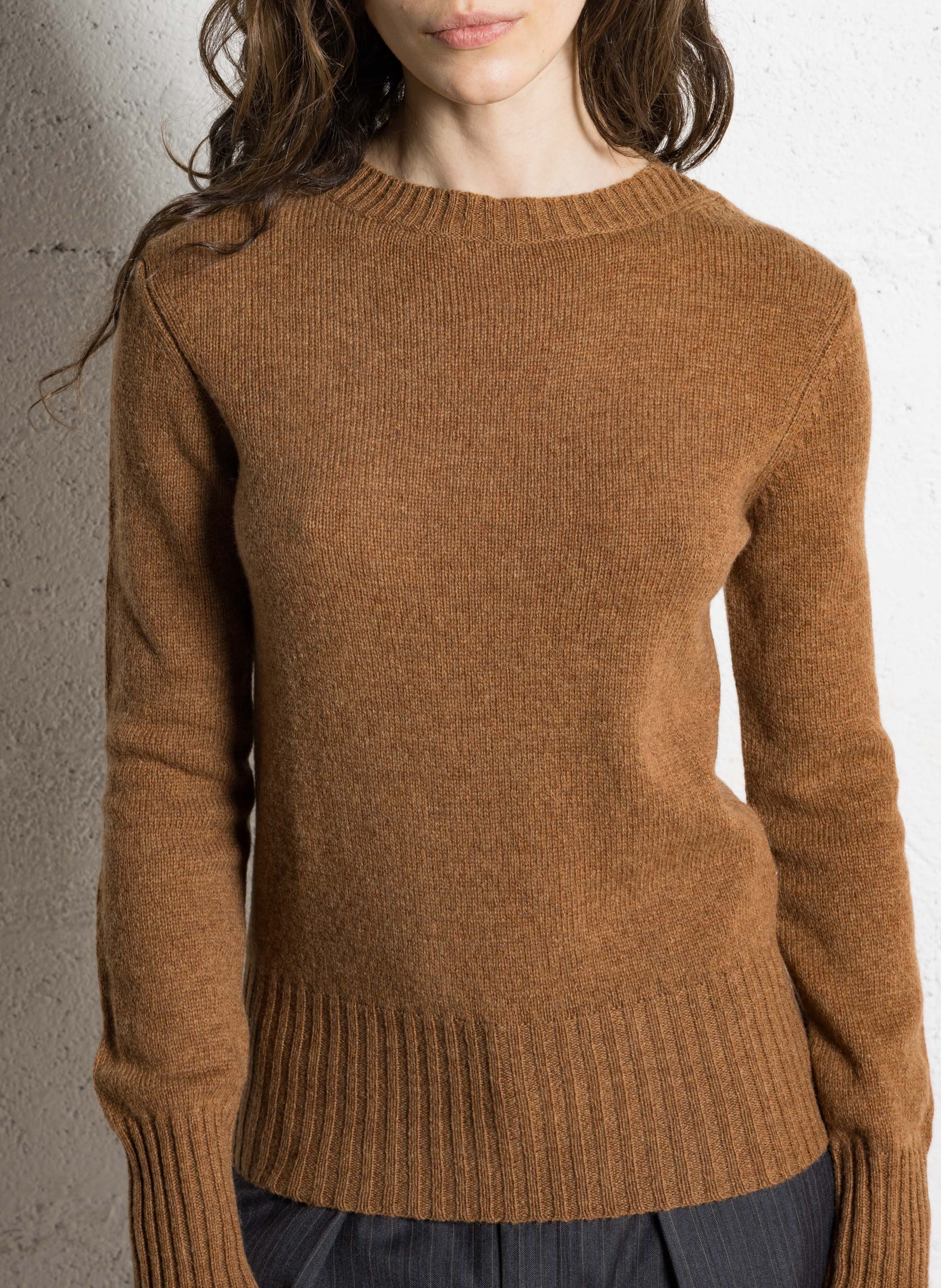 Pull droit col rond en laine gipsy SOEUR Beige