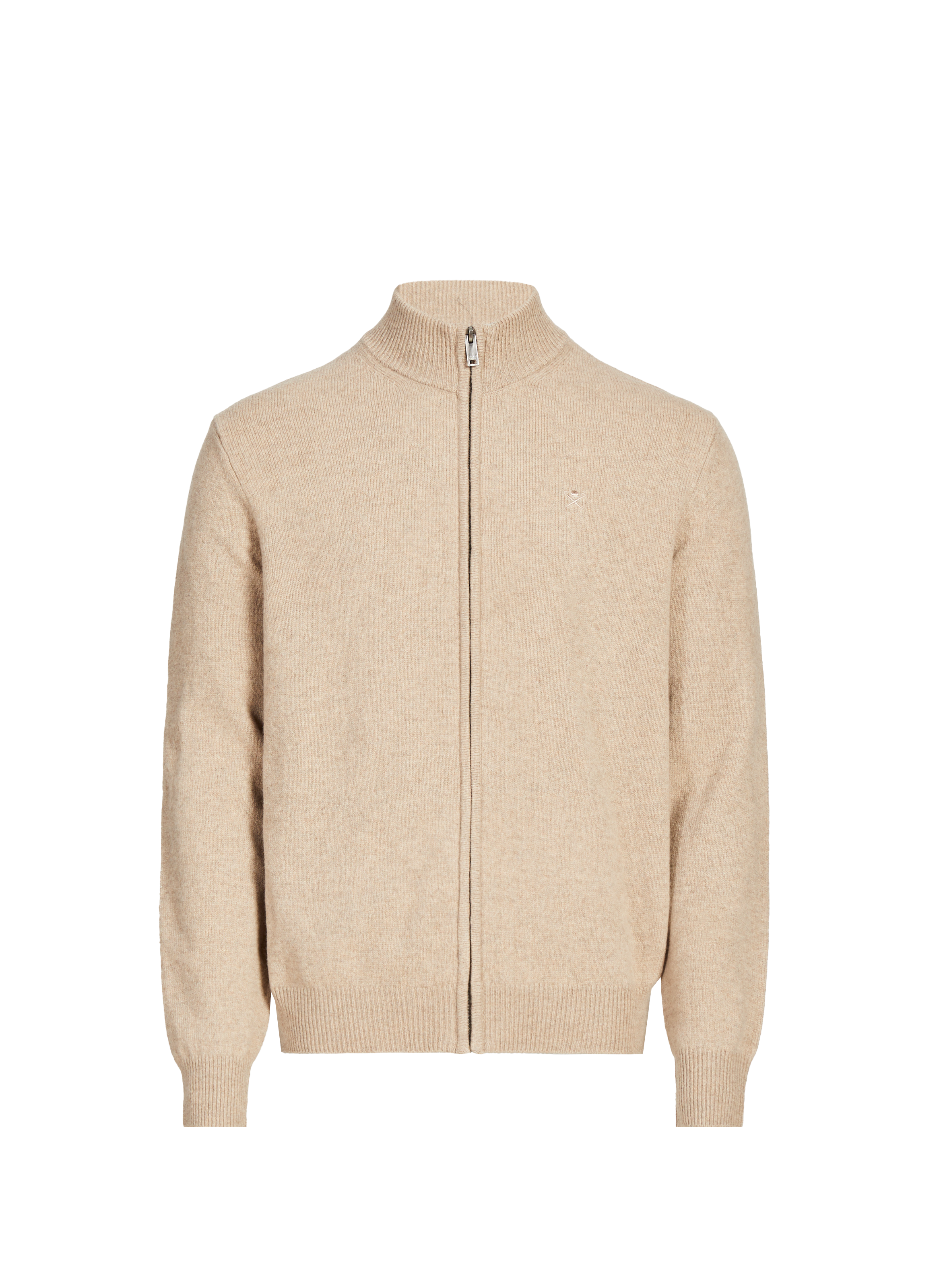 HACKETT Gilet col montant en laine Beige