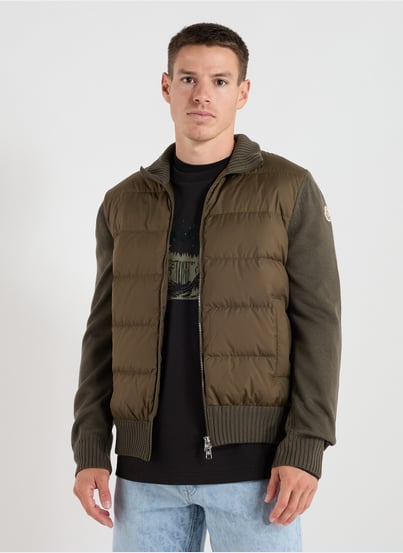 High-neck Cardigan Green MONCLER