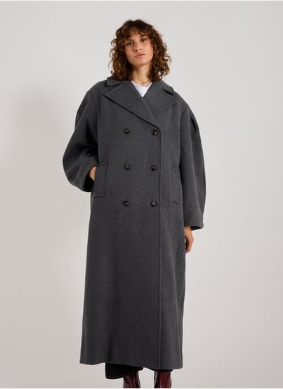 Oversized long woolen peacoat GANNI Oversized long woolen peacoat GANNI