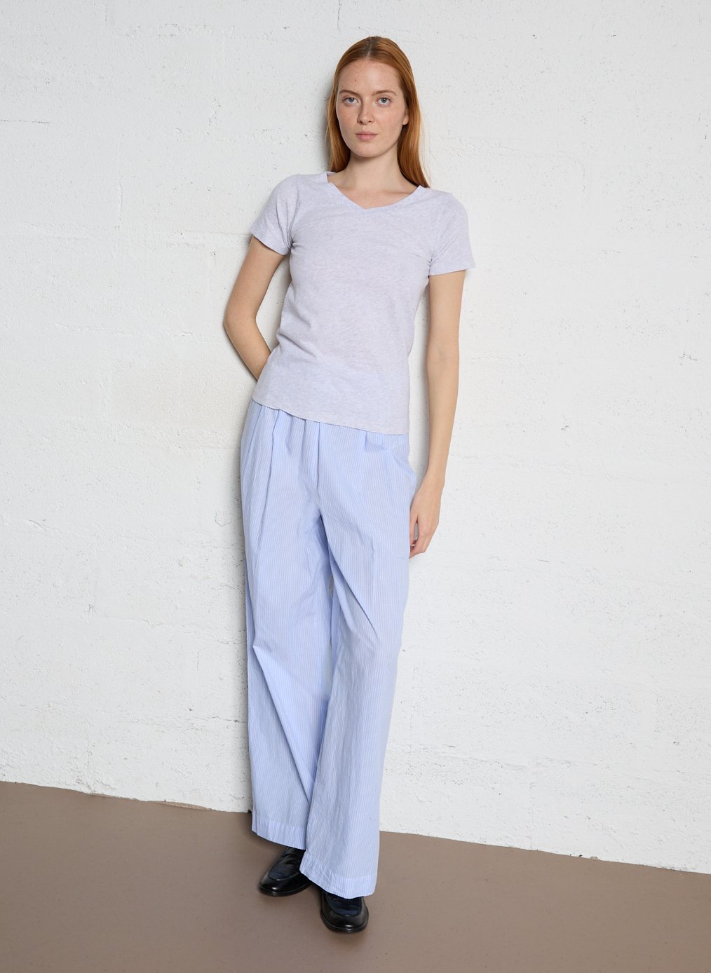 Tee-shirt col v en coton gamipy Gris