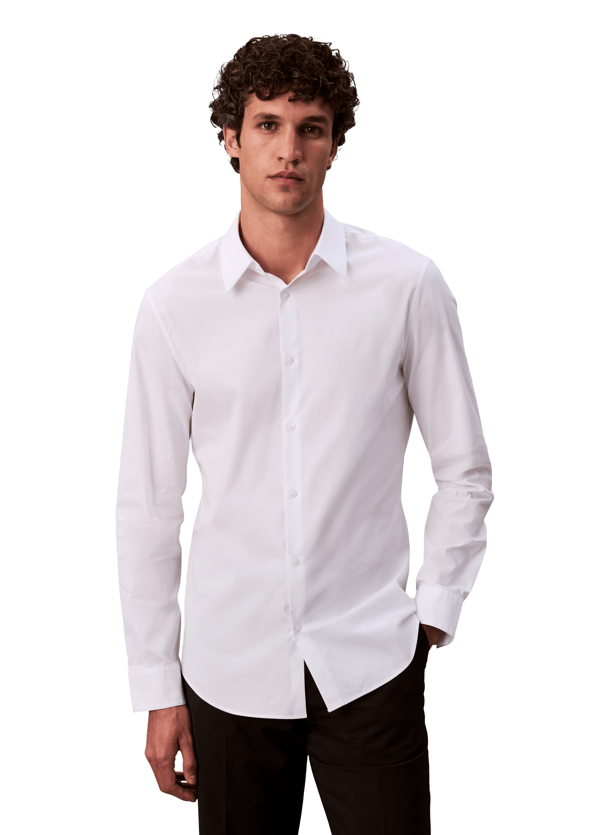 CALVIN KLEIN Cotton poplin shirt White
