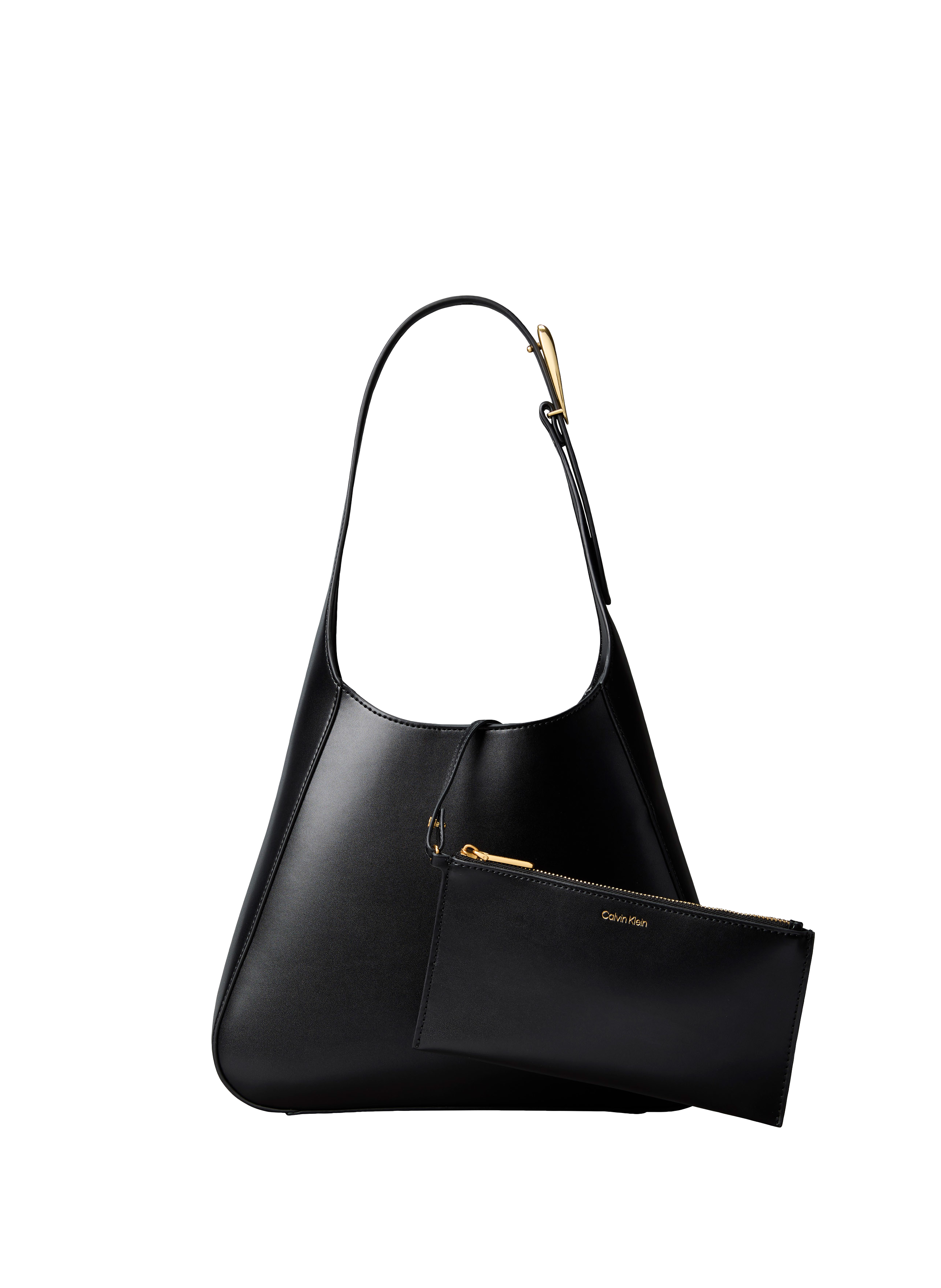 Faux leather shoulder bag CALVIN KLEIN Black