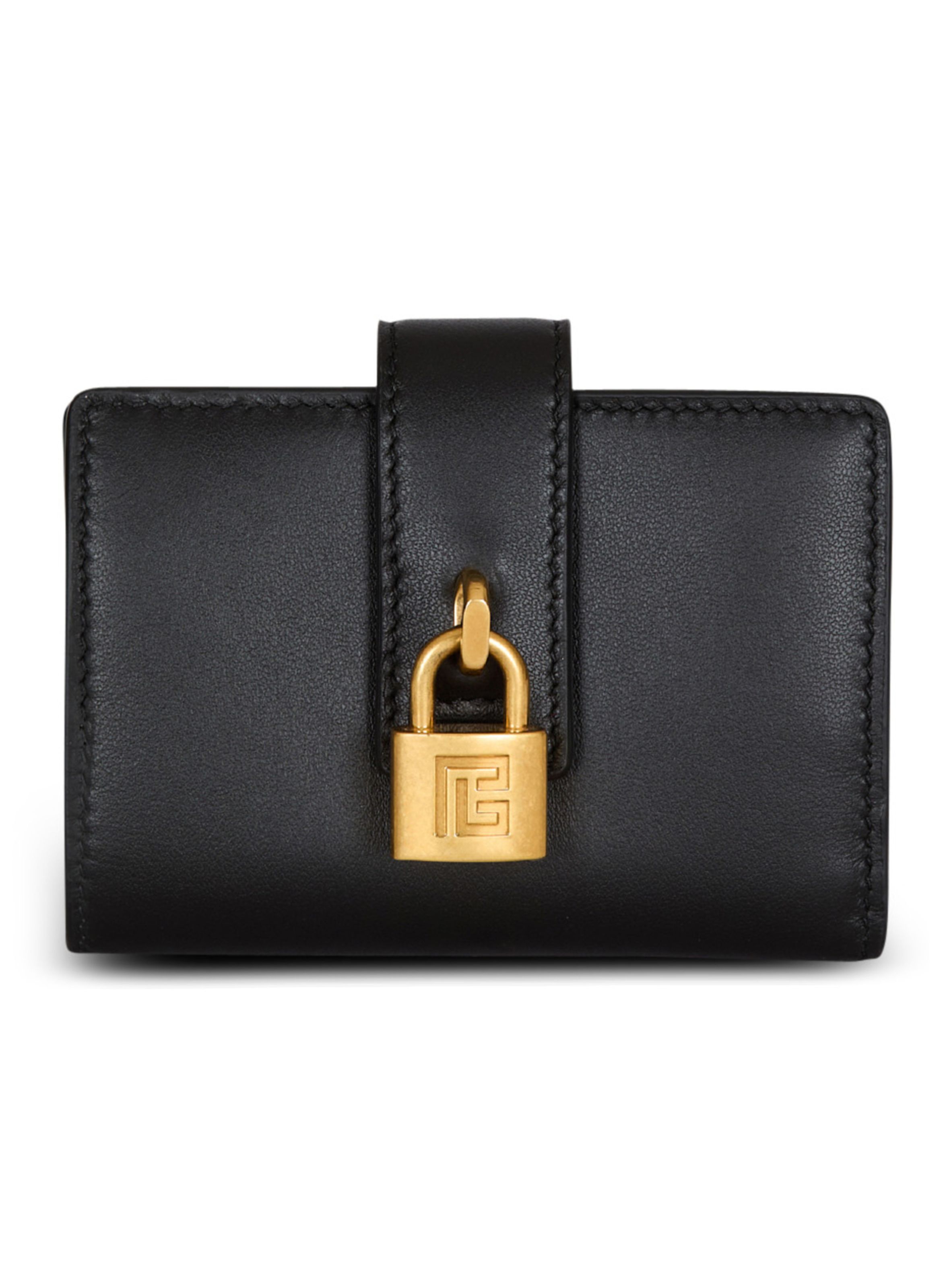 Porte-monnaie pulse en cuir BALMAIN Noir