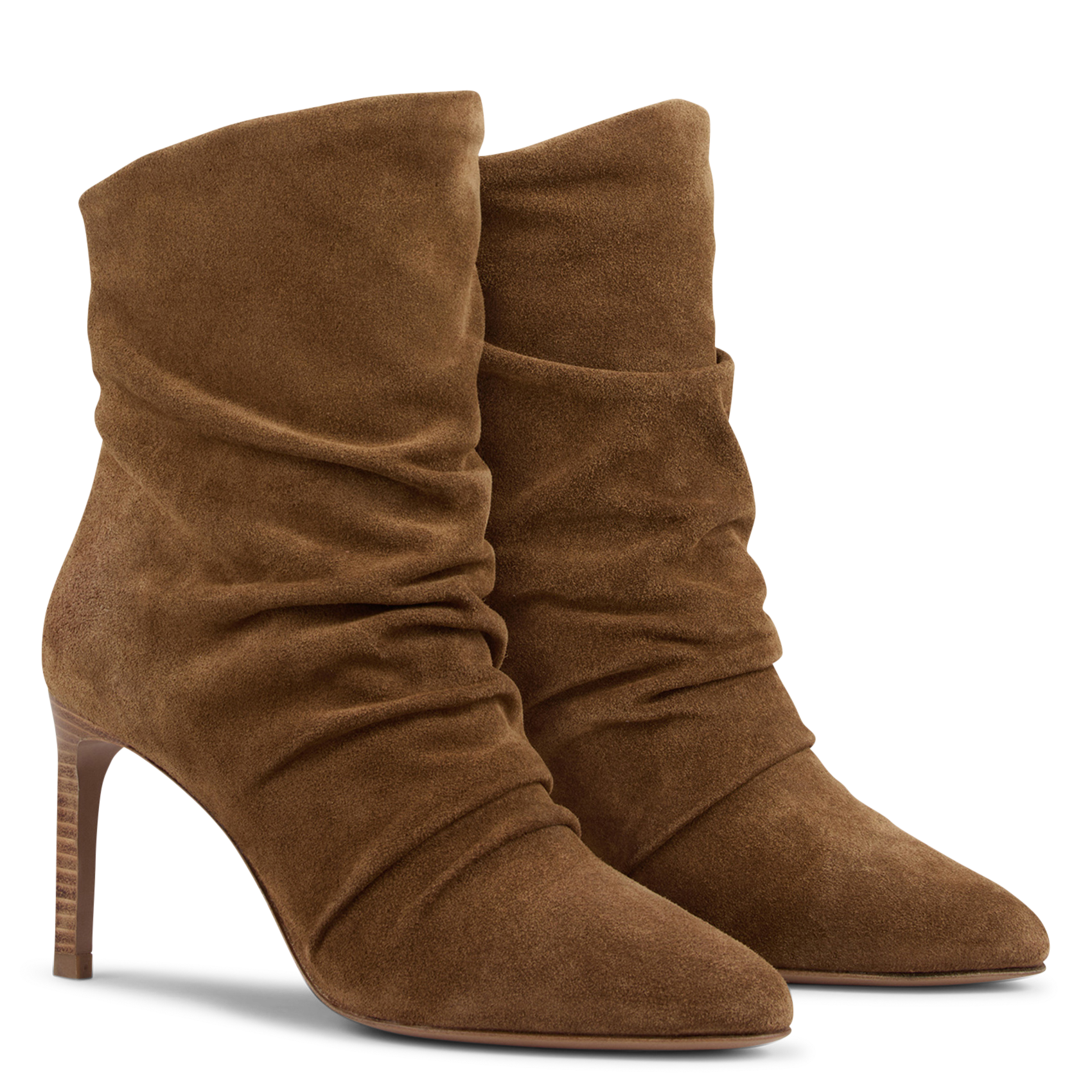 Bottines plissées à talons en cuir colivia BA&SH Marron