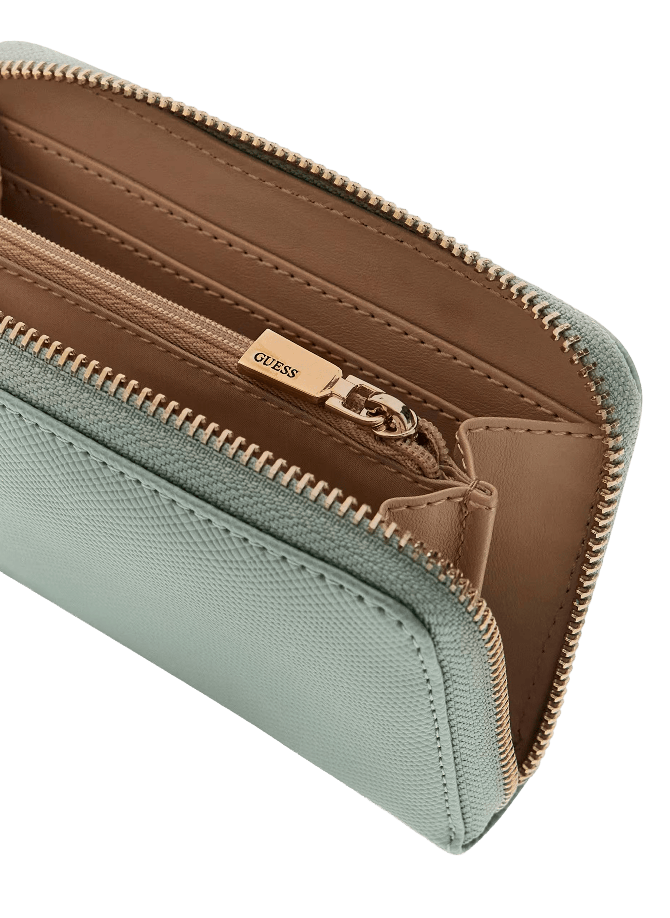 Zip-around wallet in leather effect GUESS Green
