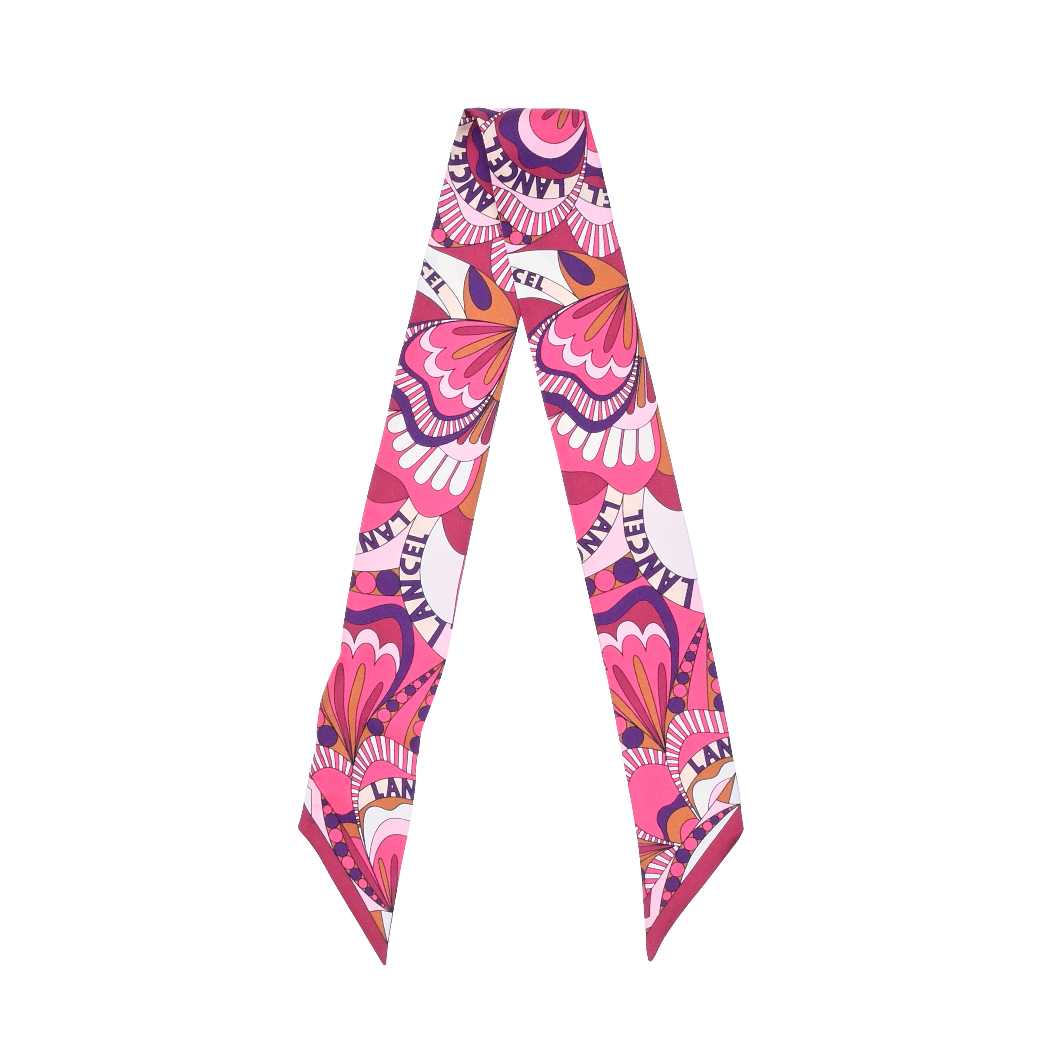 Bandeau de soie motif floral de lancel en soie LANCEL Rose