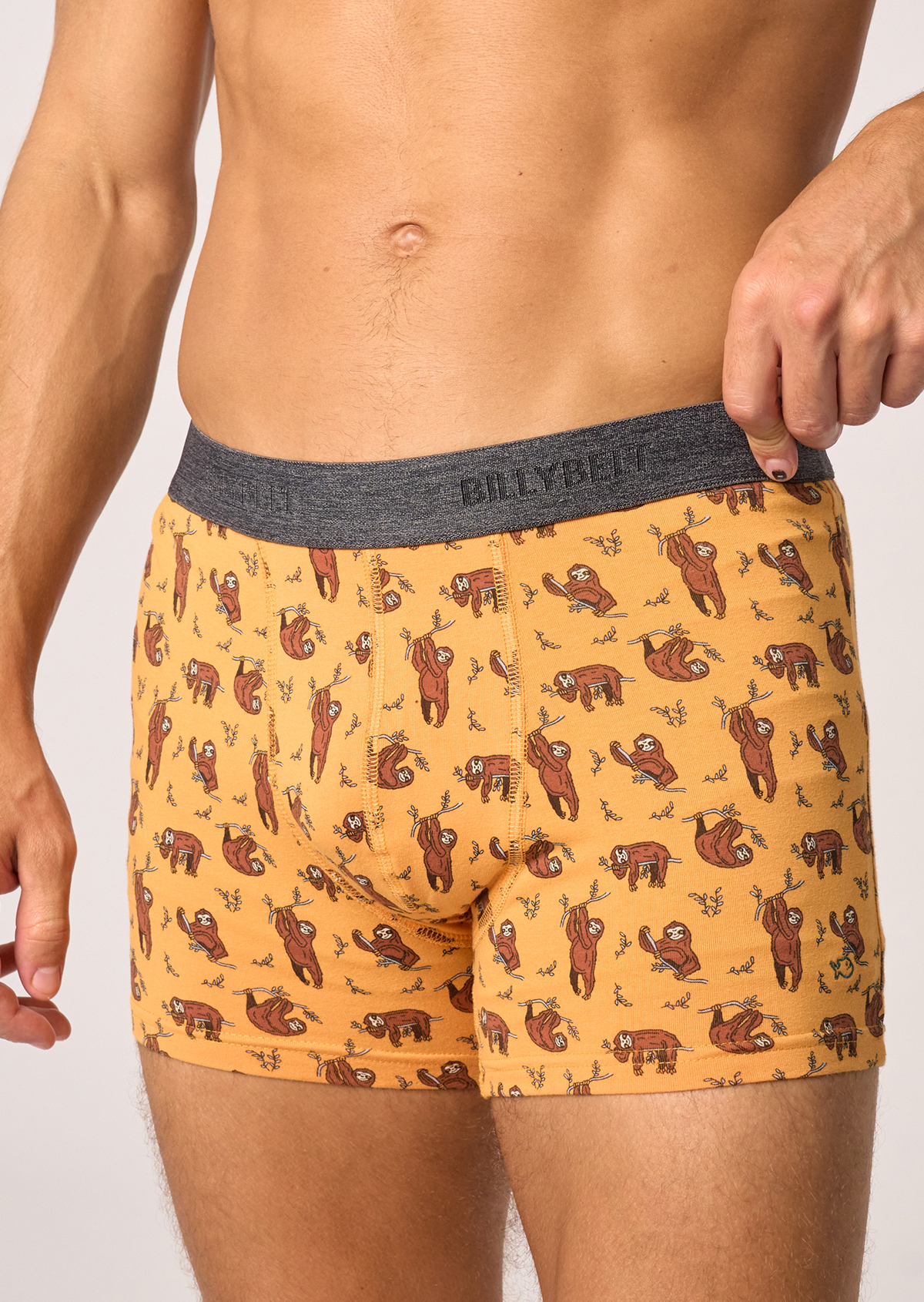 Boxer en coton biologique Jaune