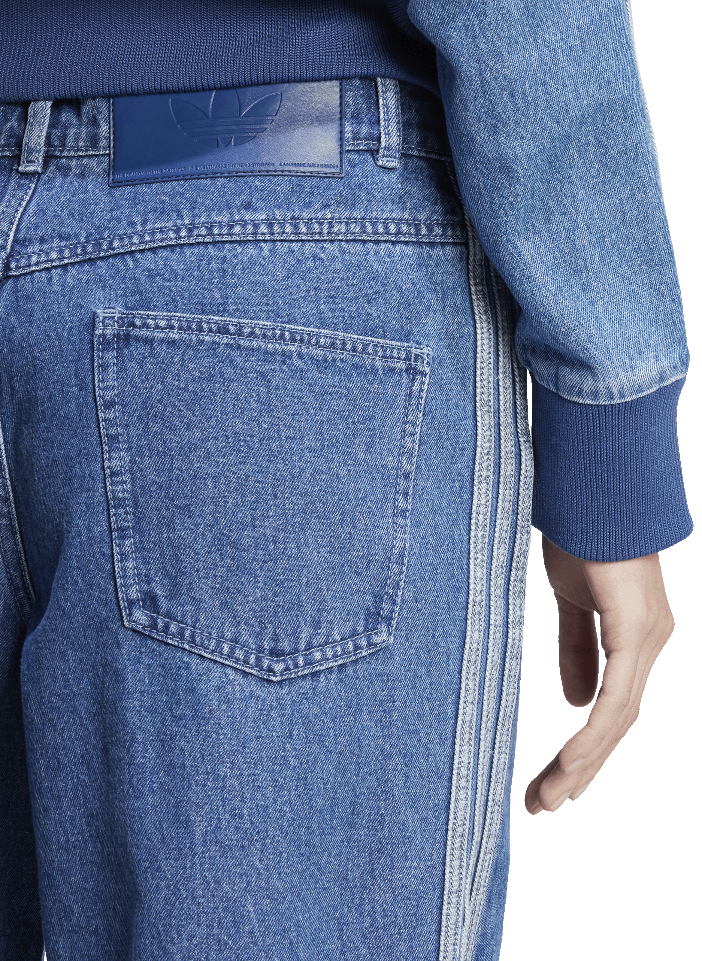 Jean broderie logo en coton ADIDAS Bleu