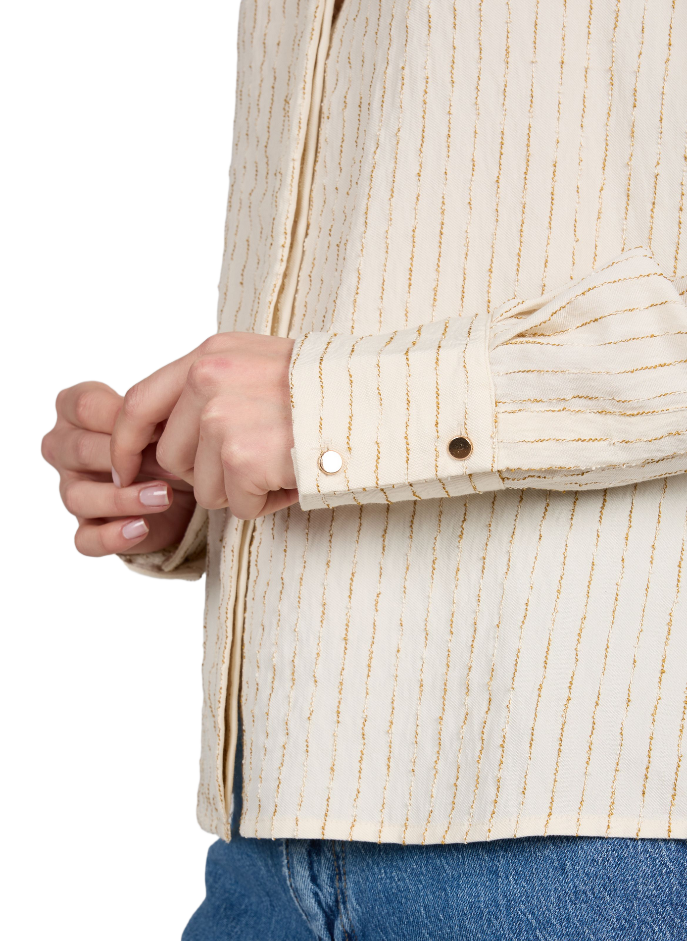 Chemise Viladdie col classique à rayures VILA Beige