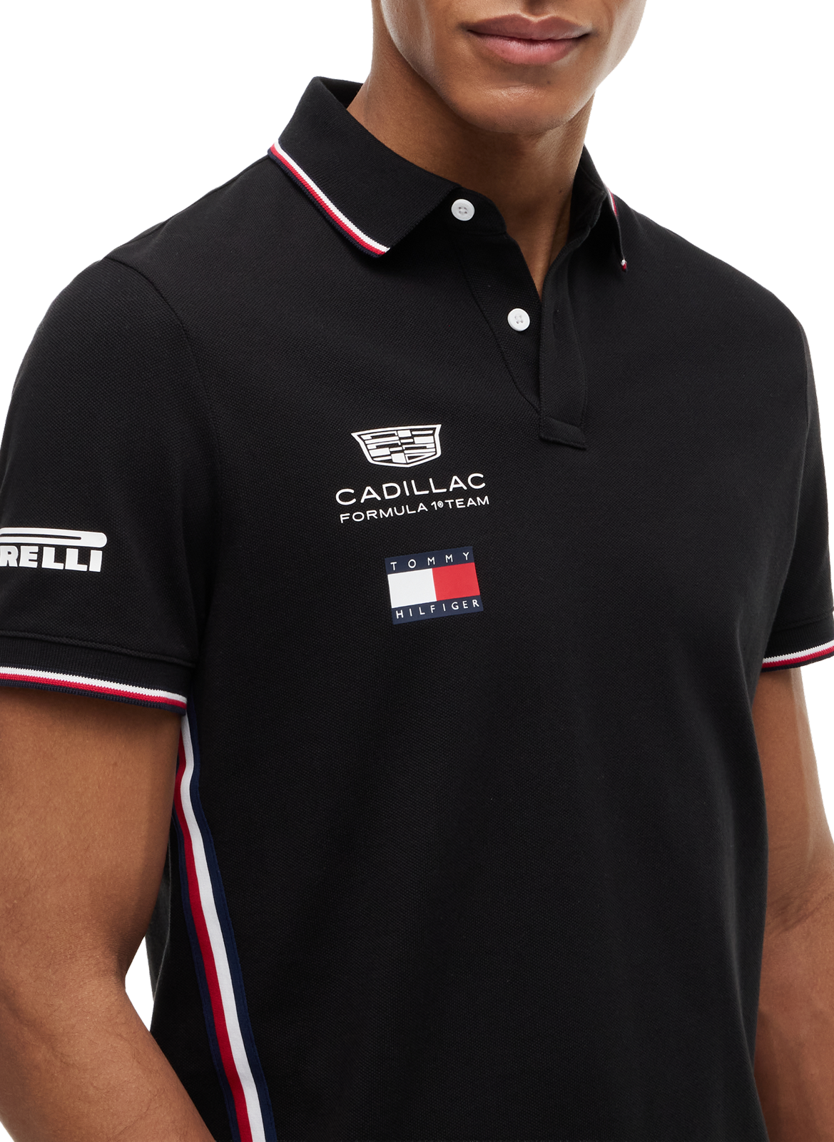 Polo droit sérigraphié TOMMY HILFIGER Noir