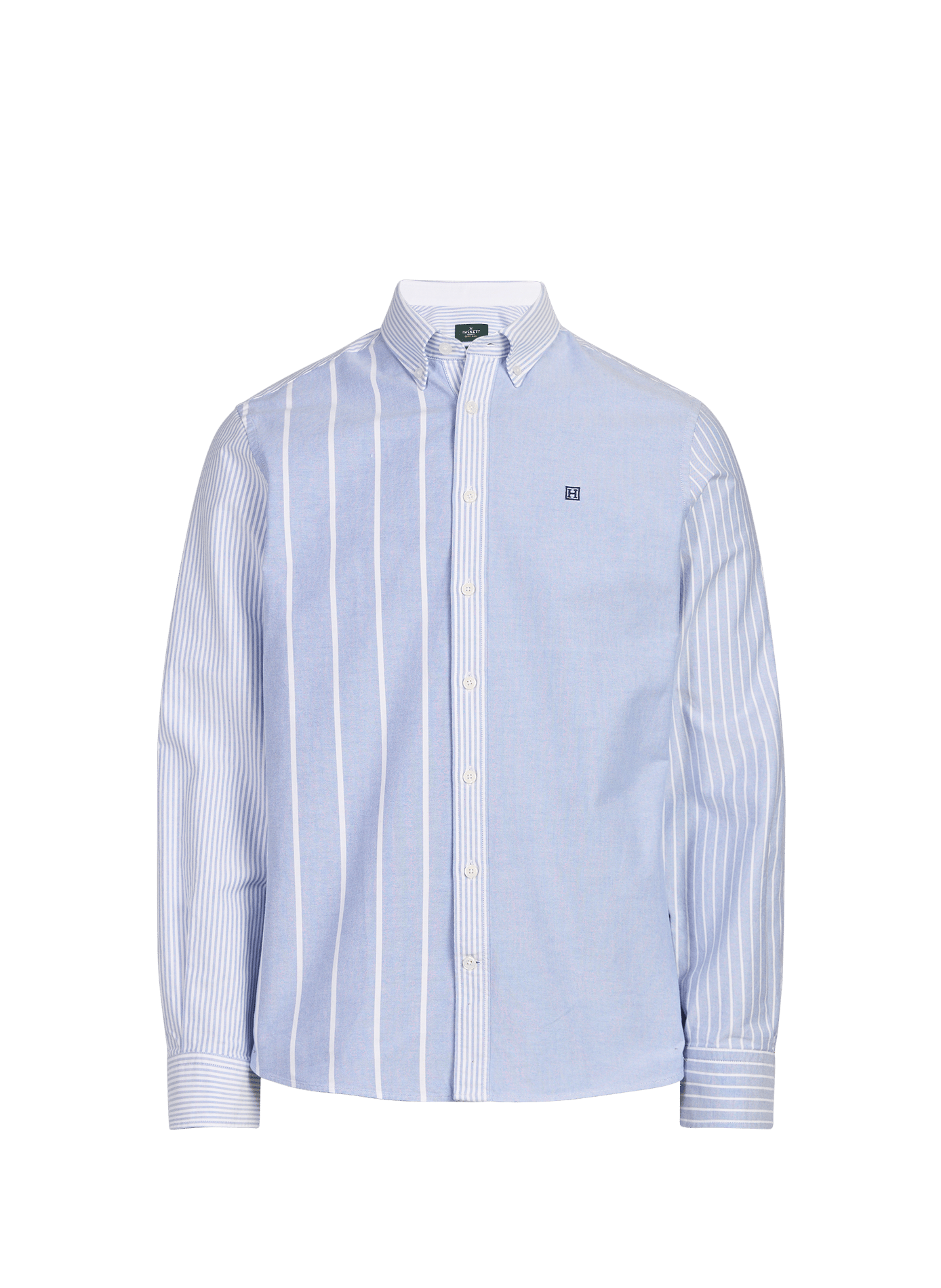 Rechte patchwork blouse van katoen HACKETT Blauw