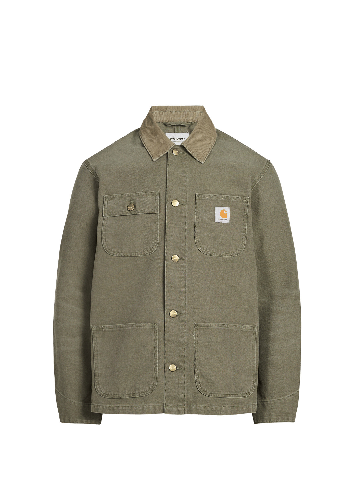 Veste col velours côtelé en coton CARHARTT WIP Vert