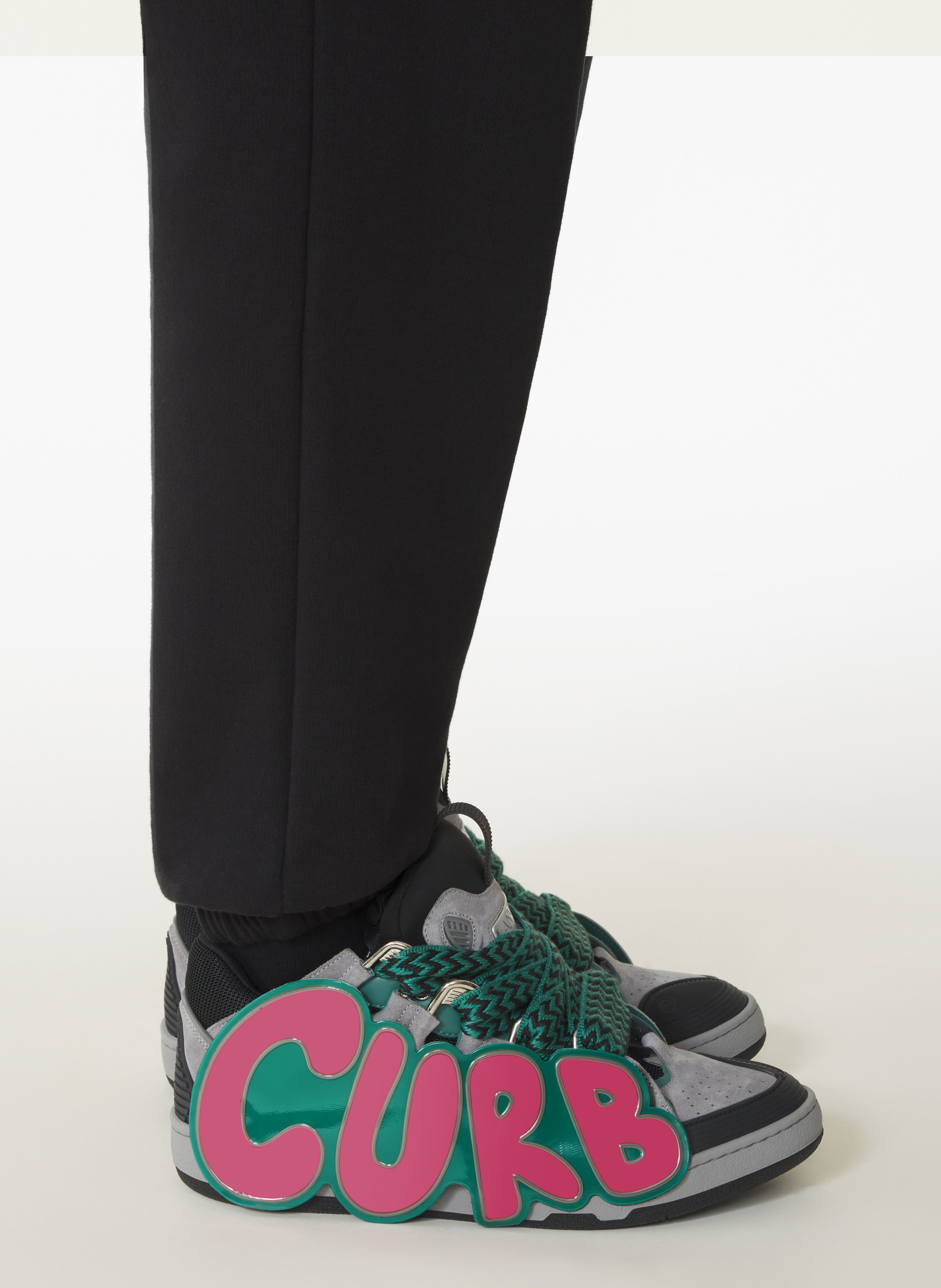 Sneakers urban curb en cuir à patch LANVIN Vert