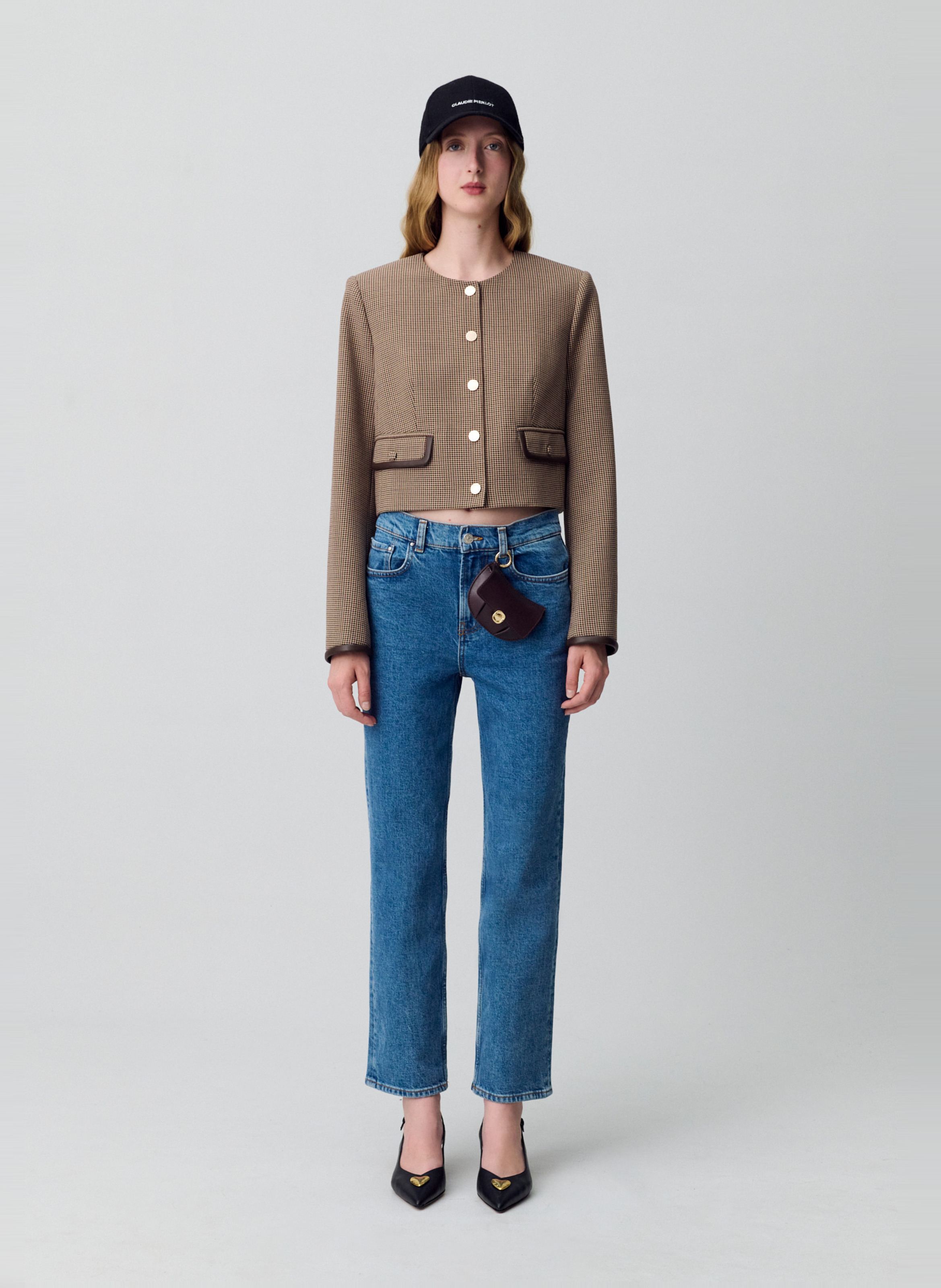 Jean droit taille mi-haute en coton CLAUDIE PIERLOT Bleu