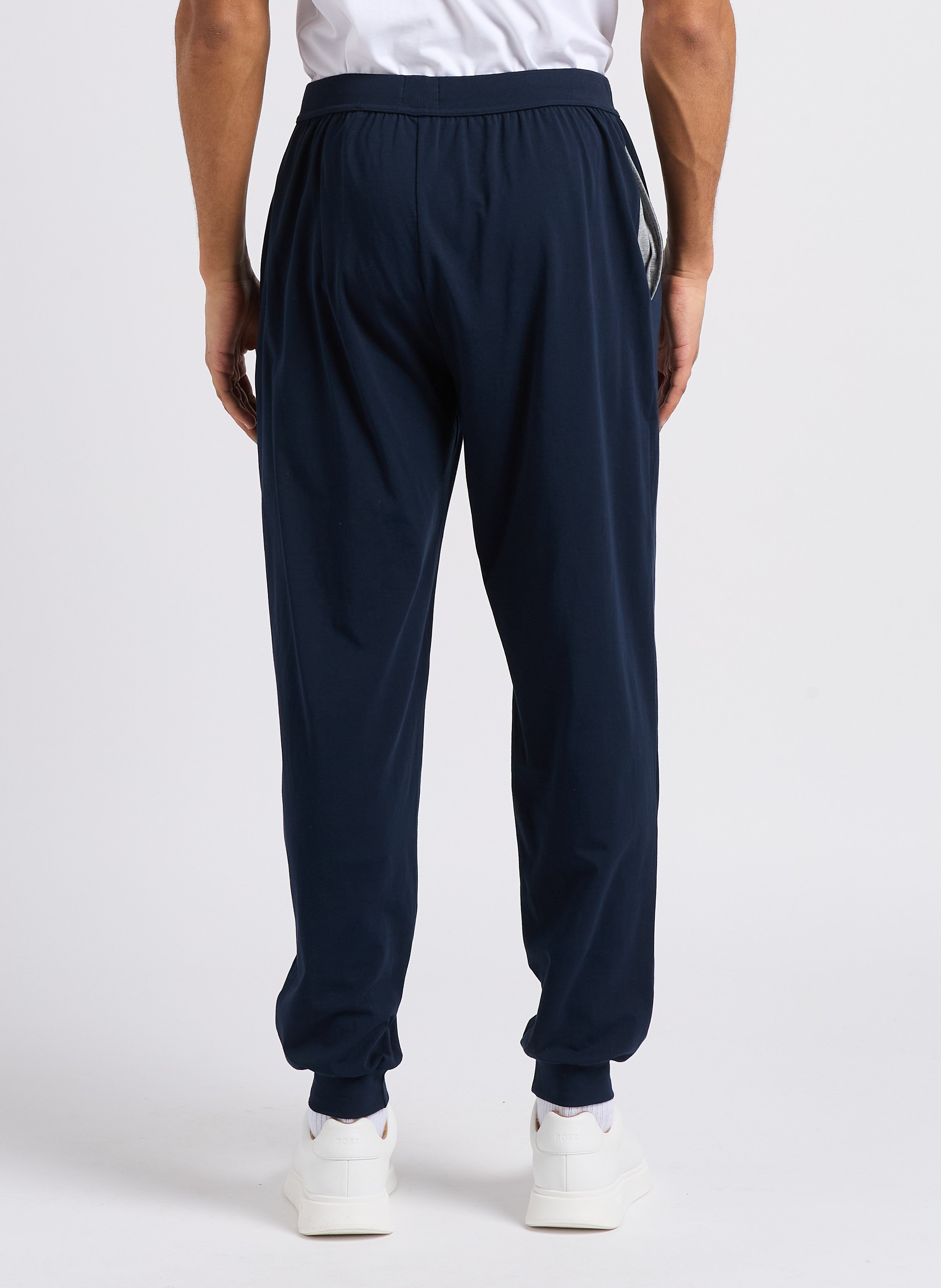Jogging droit en coton BOSS Bleu
