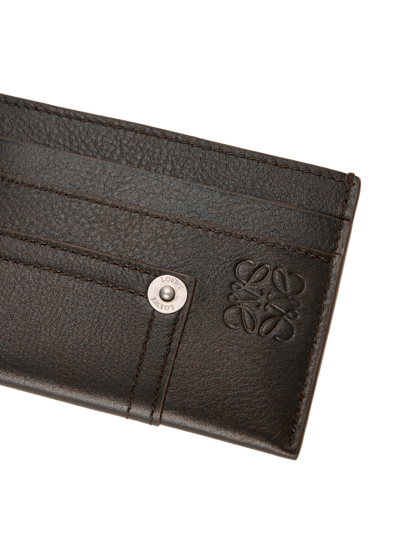 Porte-cartes simple Panta en cuir de veau brillant LOEWE Marron