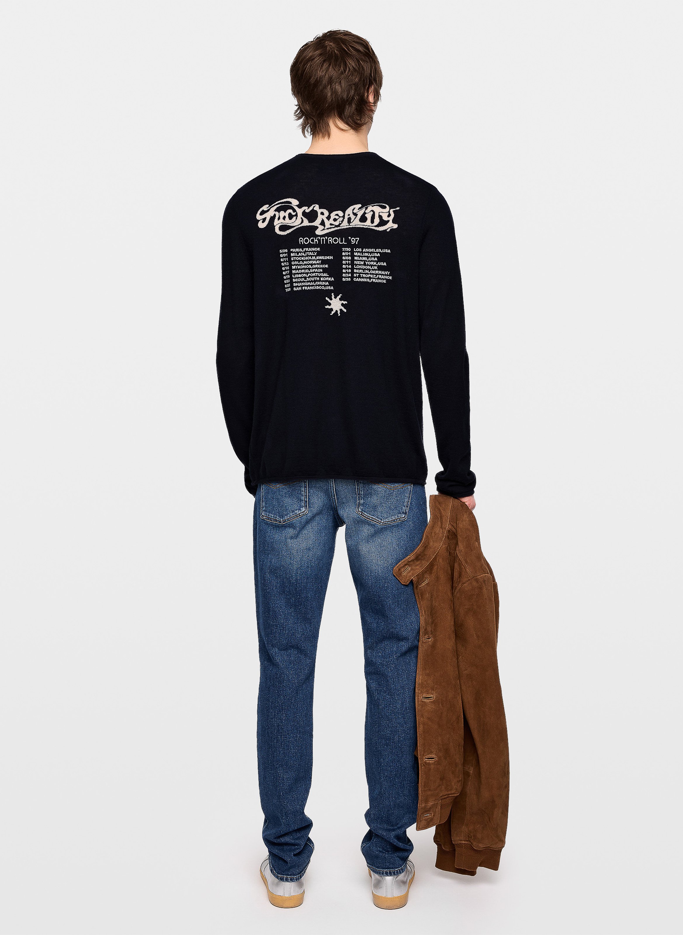 Tee-shirt col rond en cachemire teiss ZADIG&VOLTAIRE Bleu