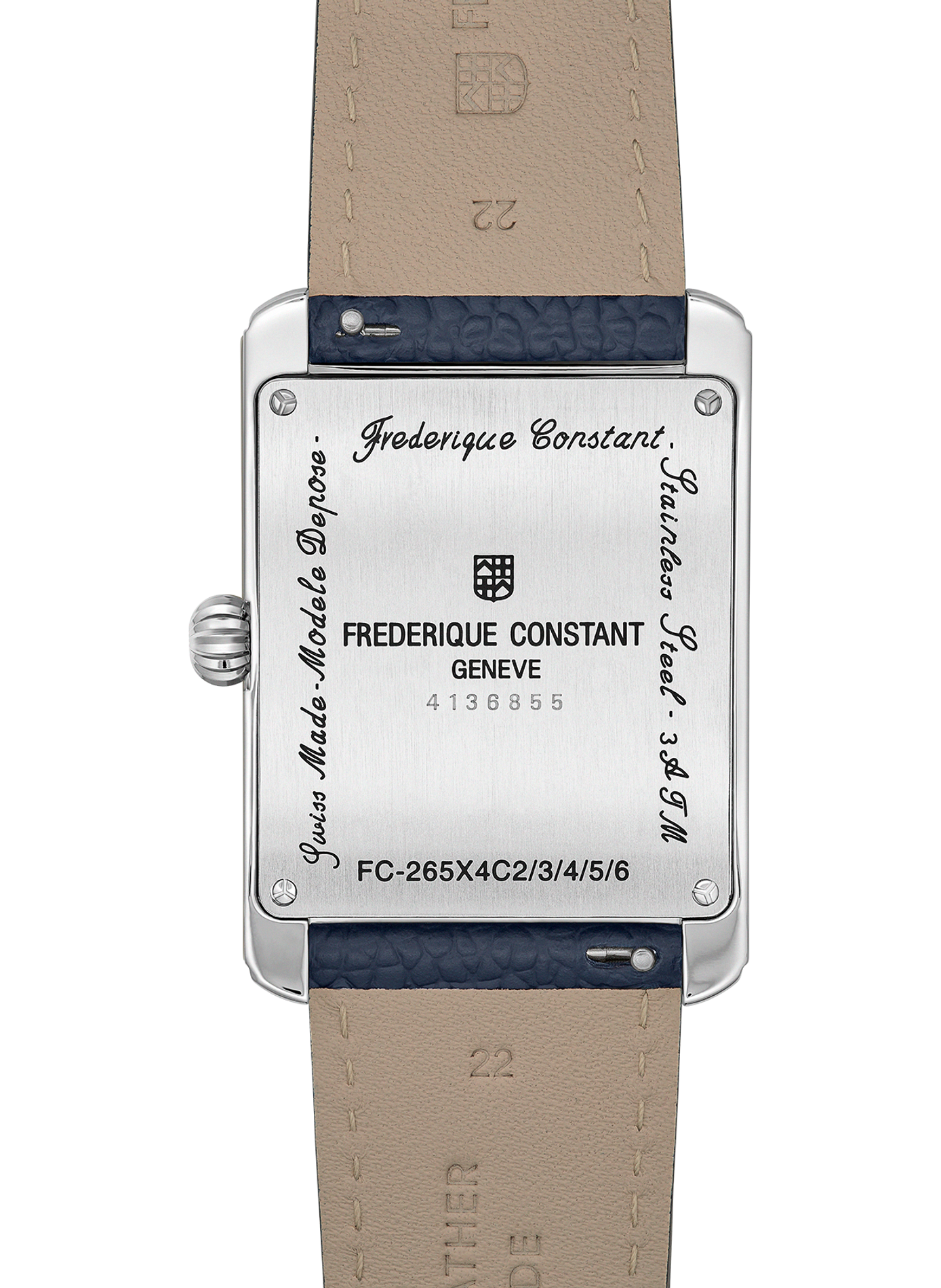 Montre quartz en cuir de veau FREDERIQUE CONSTANT Blanc