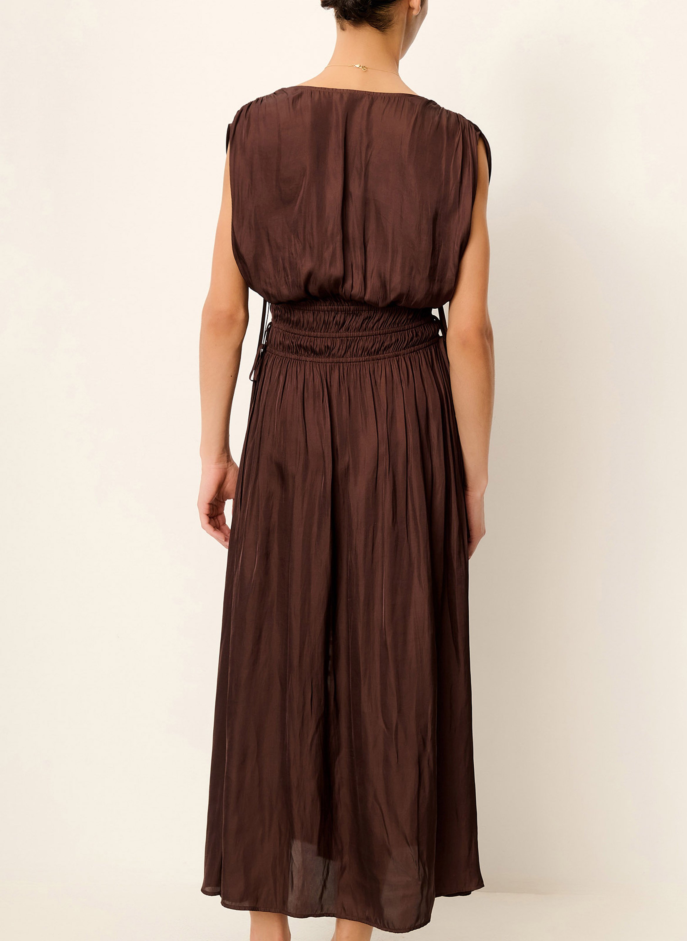 Robe longue sans manches boutonnée prezianni SESSUN Marron