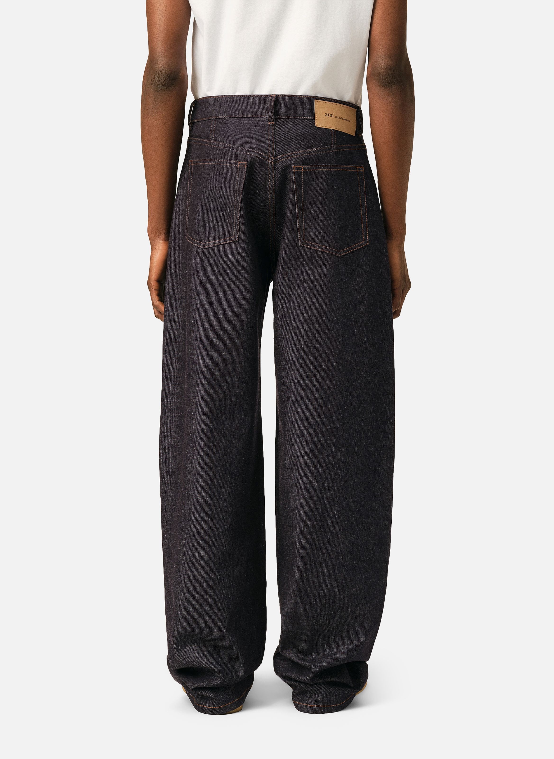 Jean coupe baggy en coton AMI PARIS Bleu