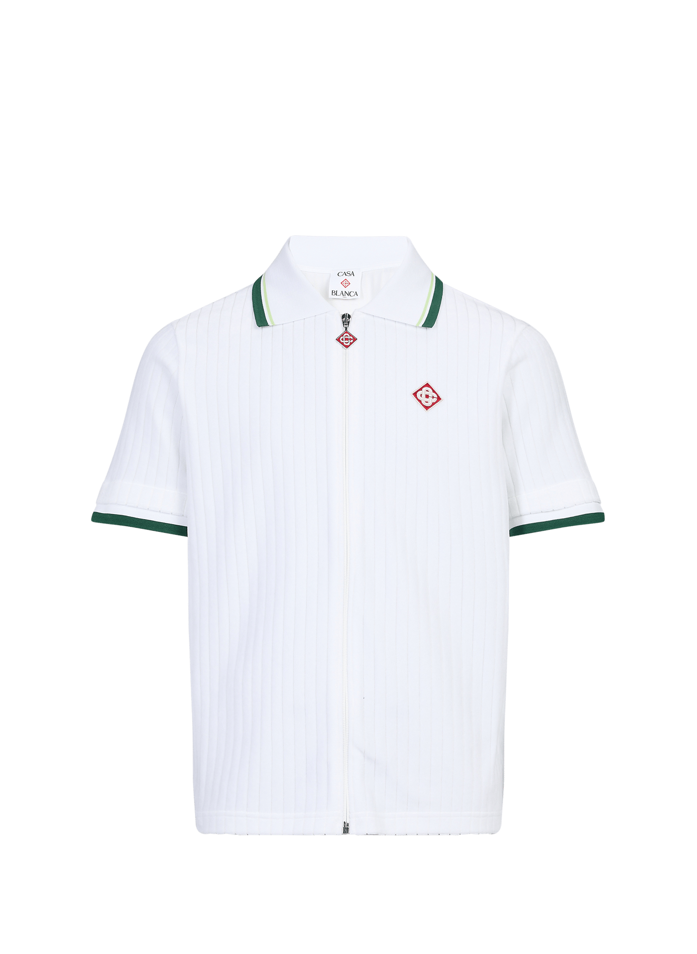 Zip-up polo in blended cotton CASABLANCA PARIS White