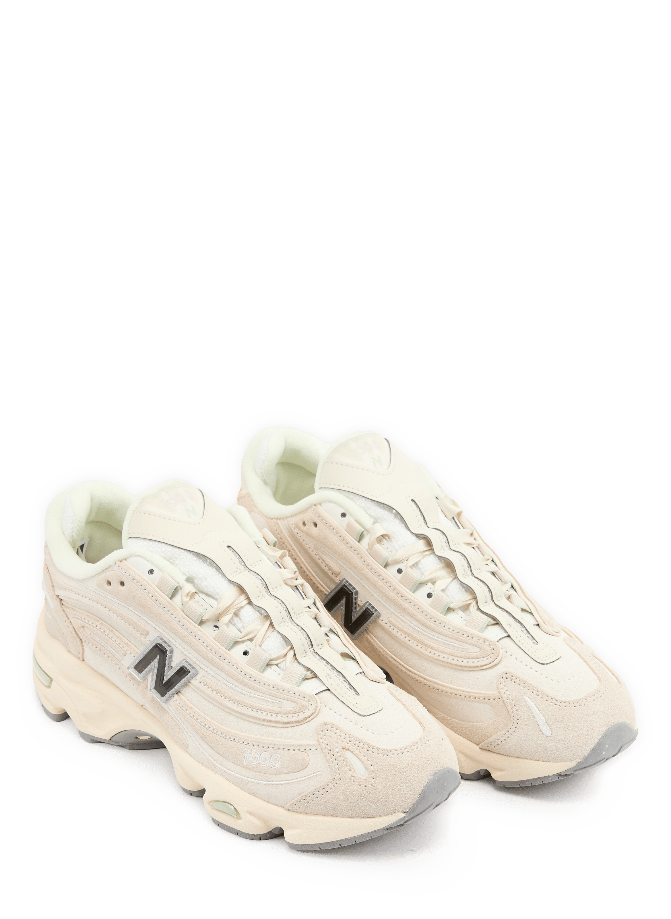 1000 mixed leather lace-up sneakers NEW BALANCE White