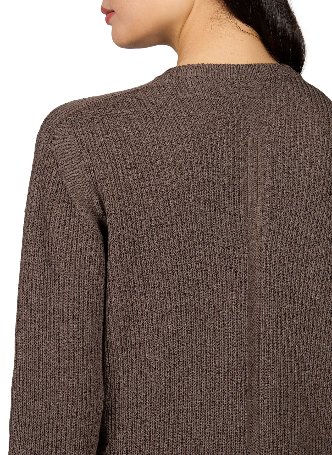 Pull mailles col rond en laine RICK OWENS Marron