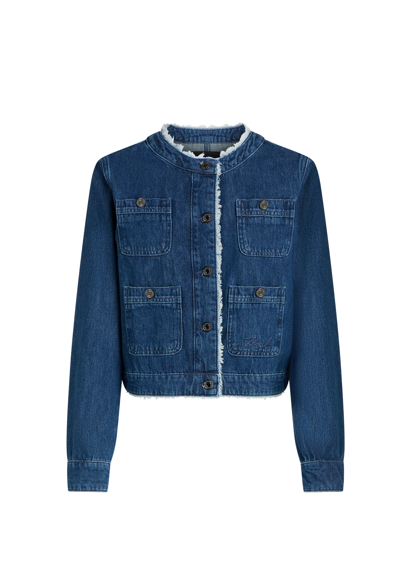 Rundhalsausschnitt Denim-Jacke KARL LAGERFELD Blau