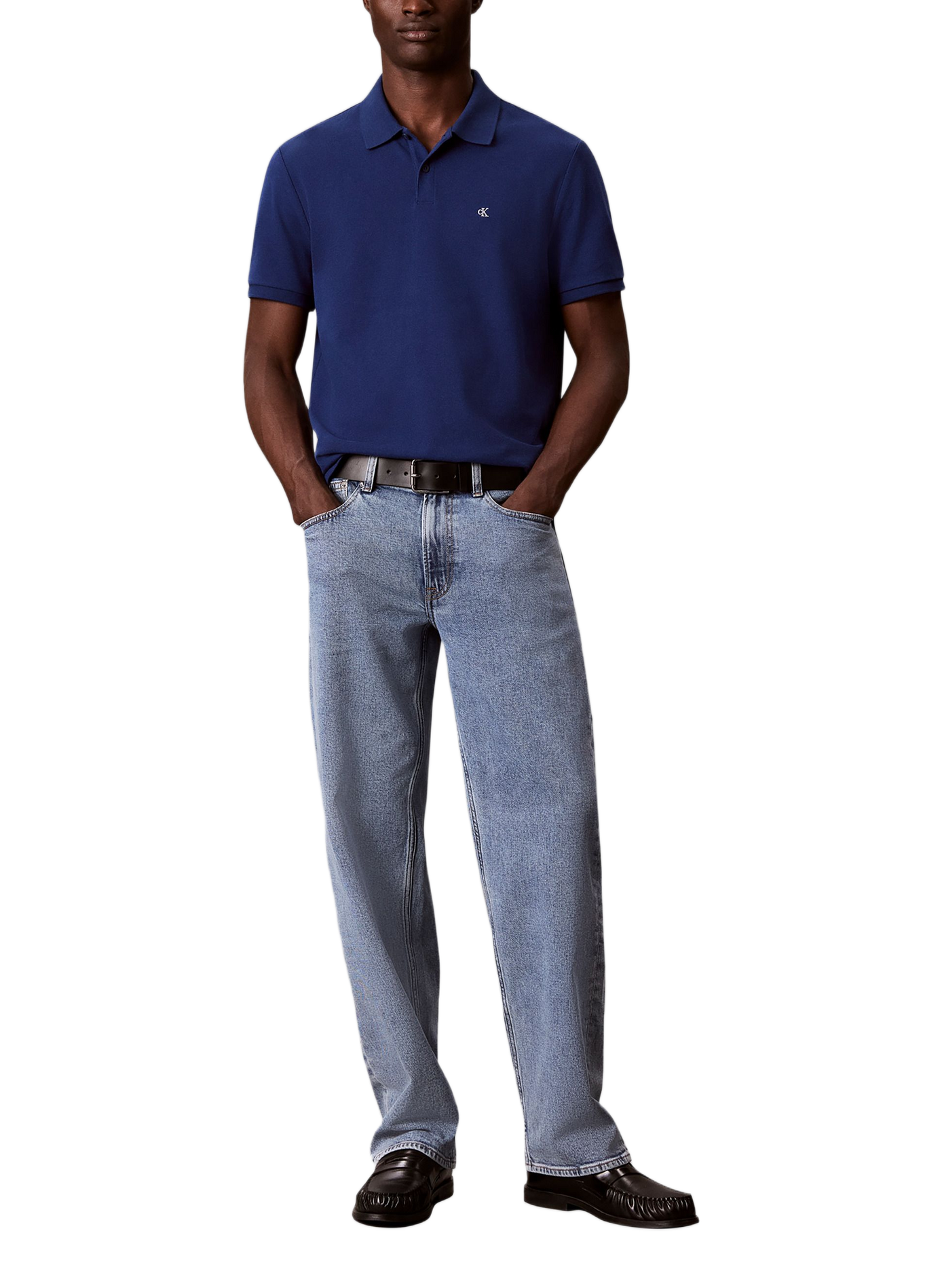 Katoenen poloshirt met korte mouwen CALVIN KLEIN Blauw