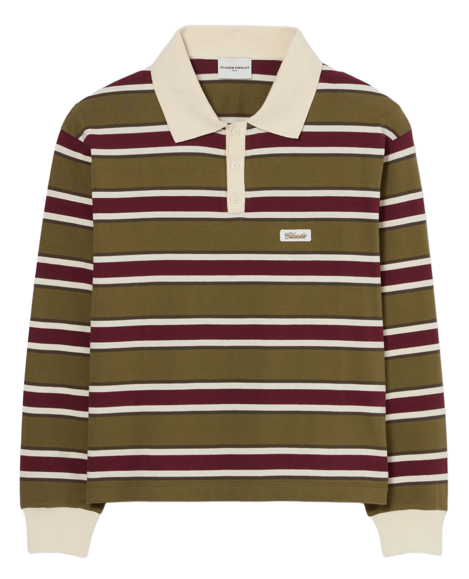 Polo droit manches longues rayé CLAUDIE PIERLOT Multicolore