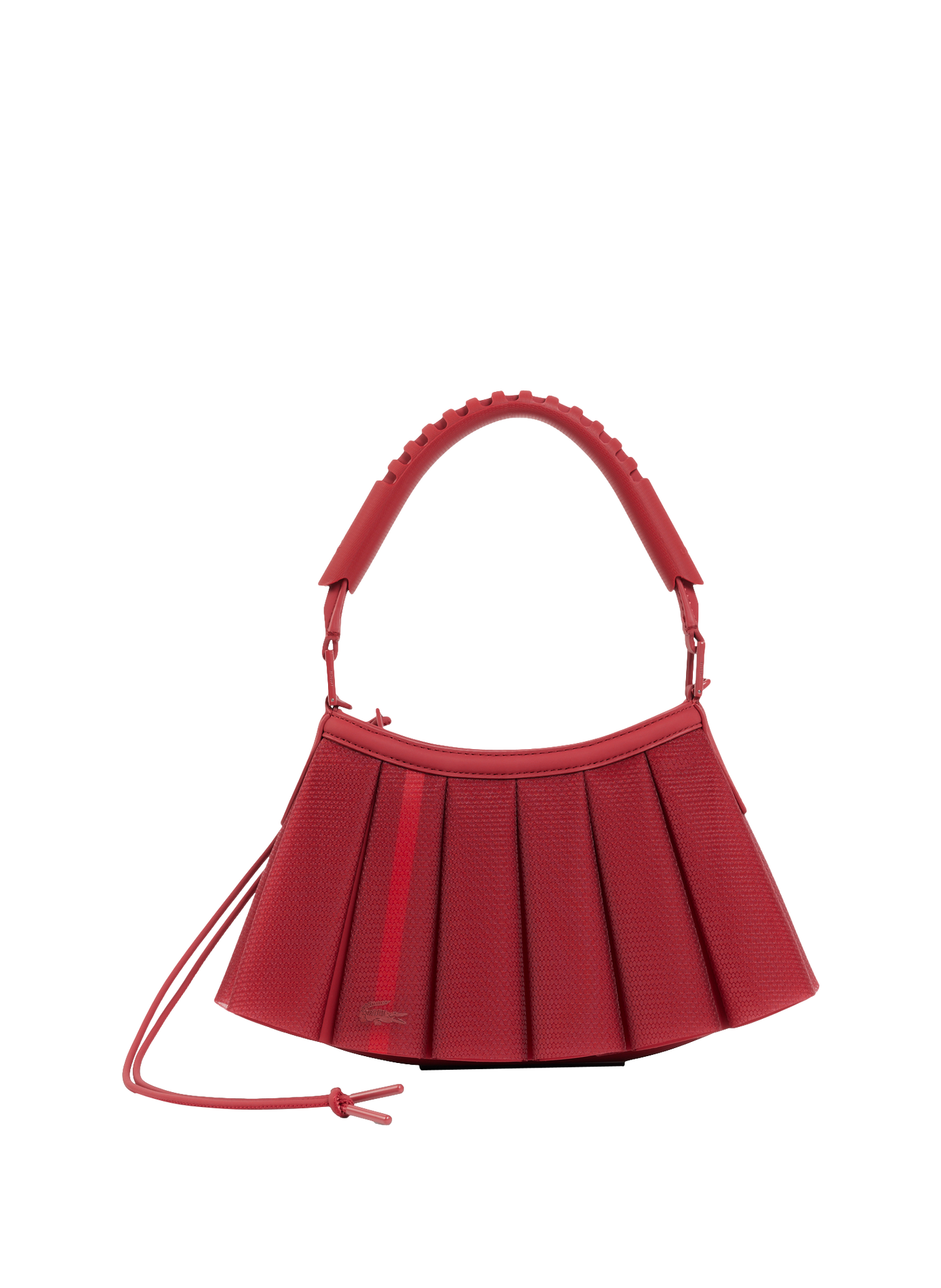 Small Lenglen handbag in mesh leather LACOSTE Red