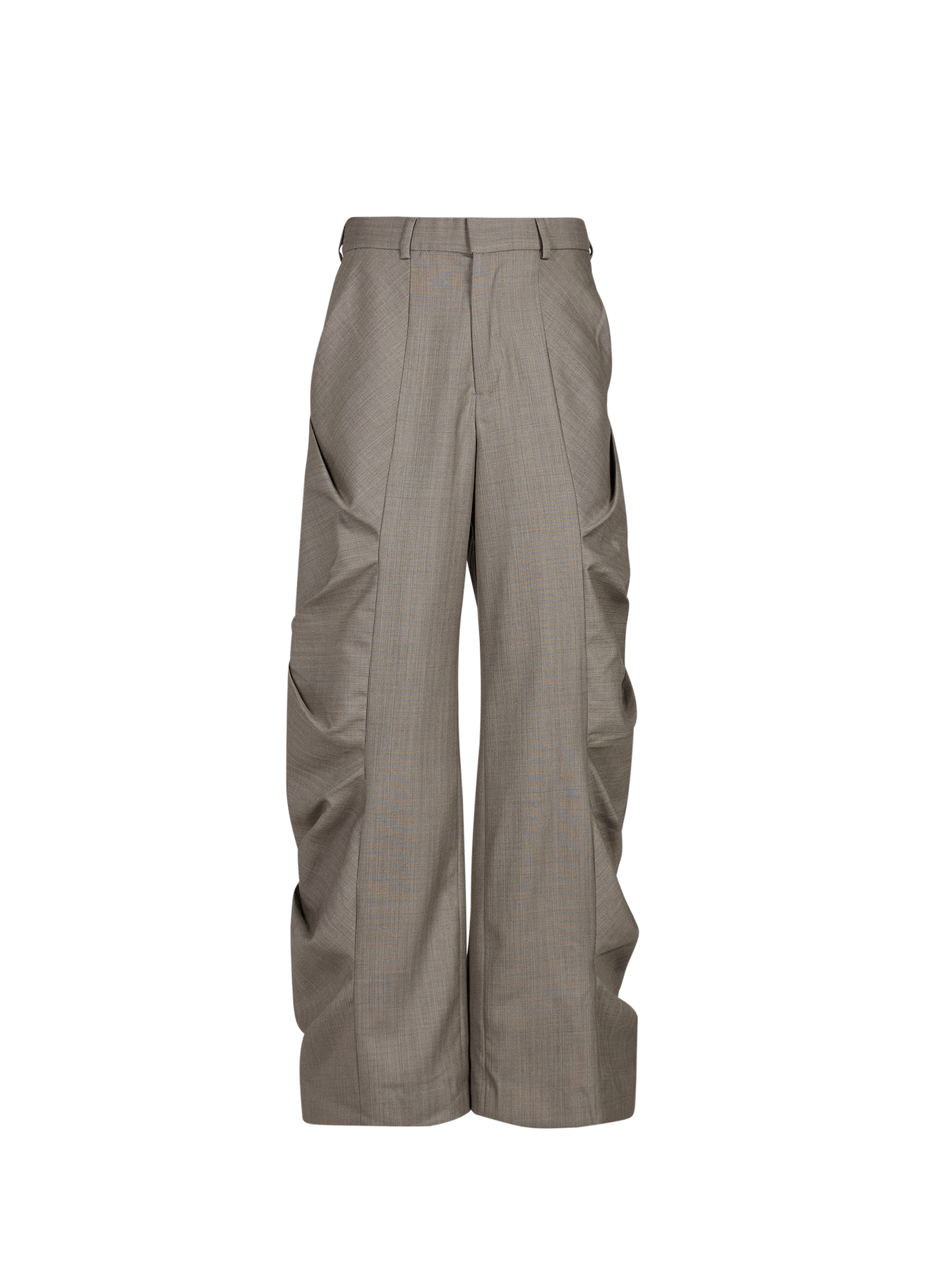 Pantalon large Cruces rayé en laine  CAMPILLO Gris