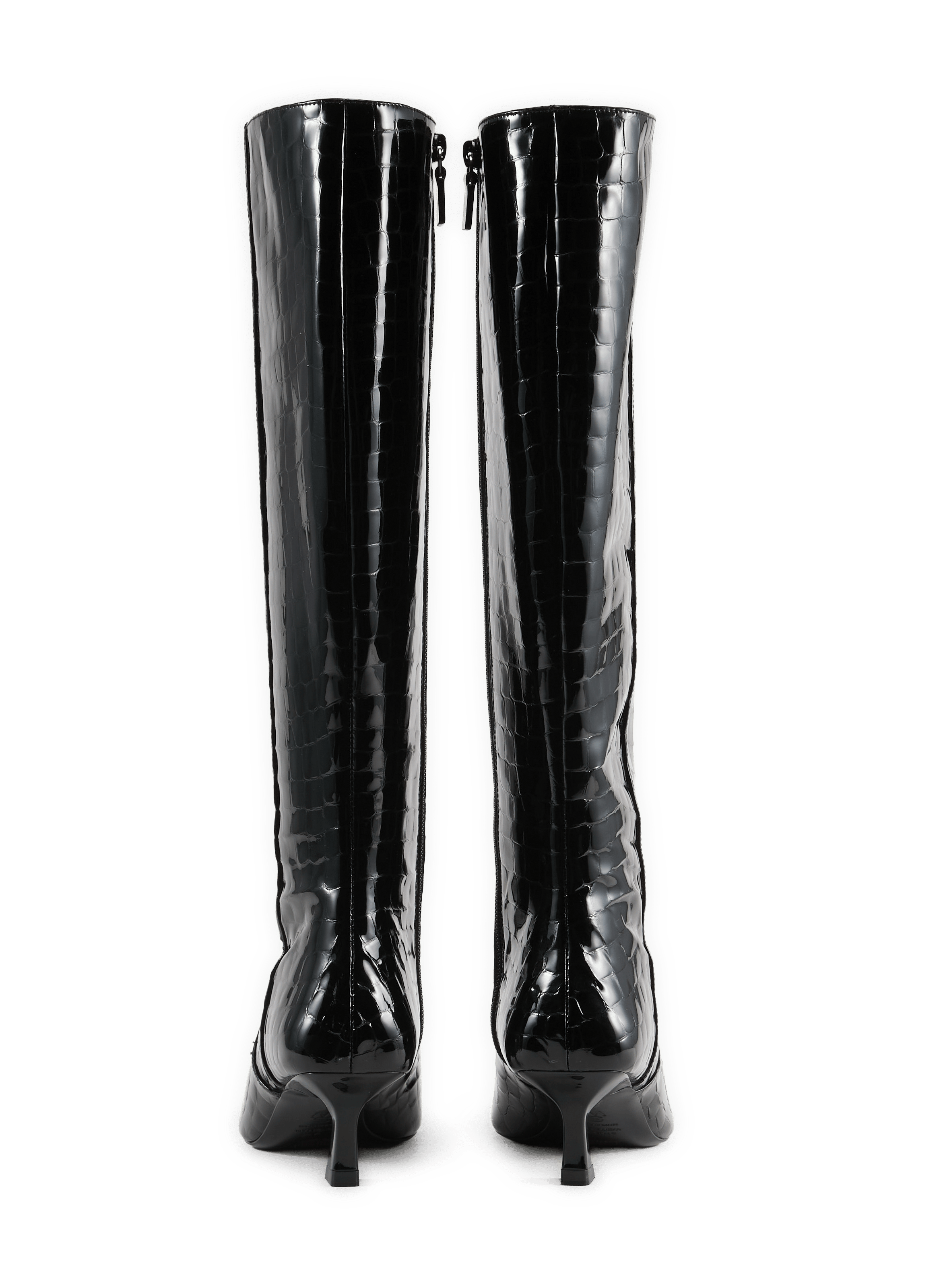 High boots in python patent leather STUART WEITZMAN Brown