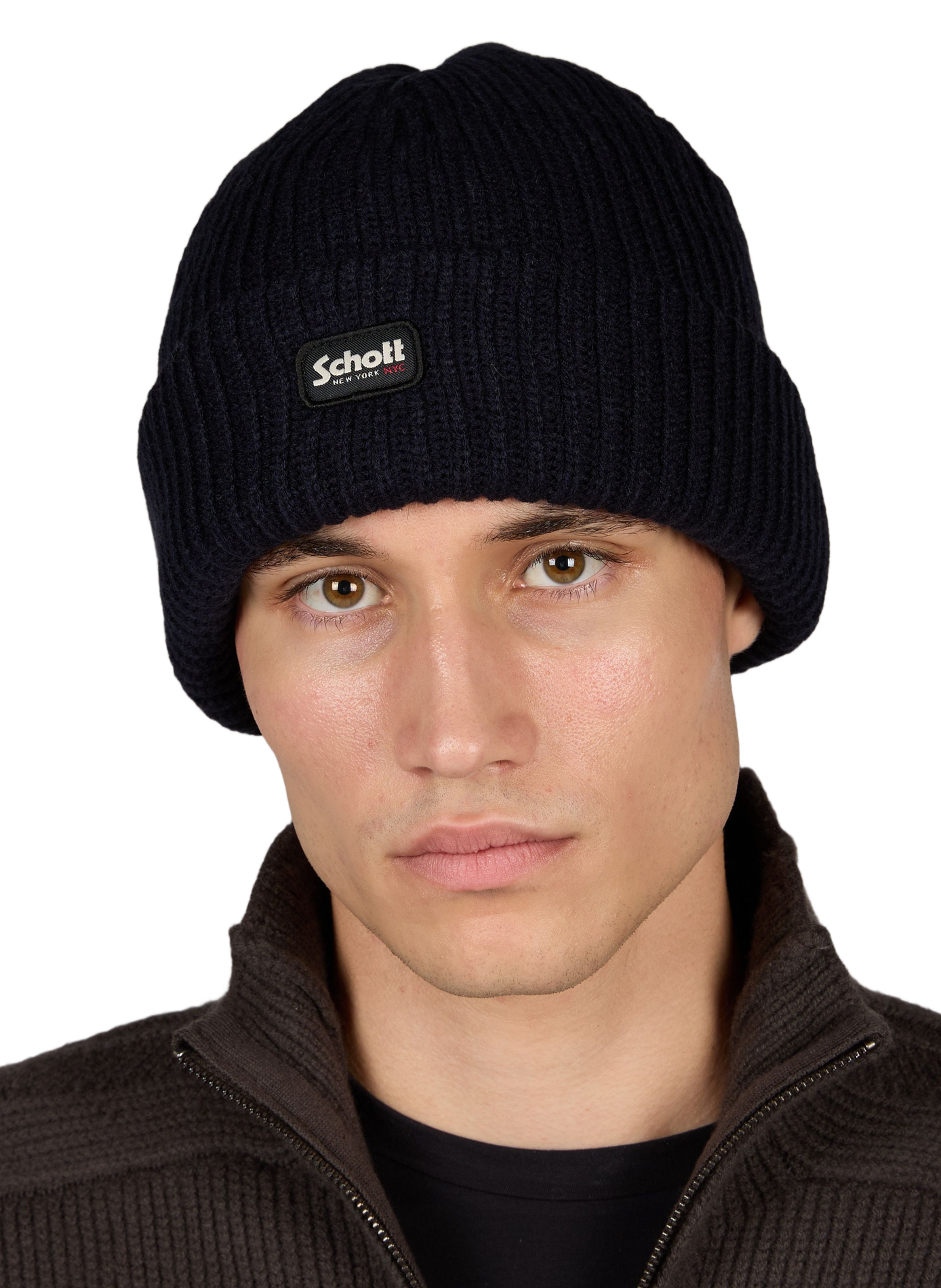 Knit beanie SCHOTT Blue