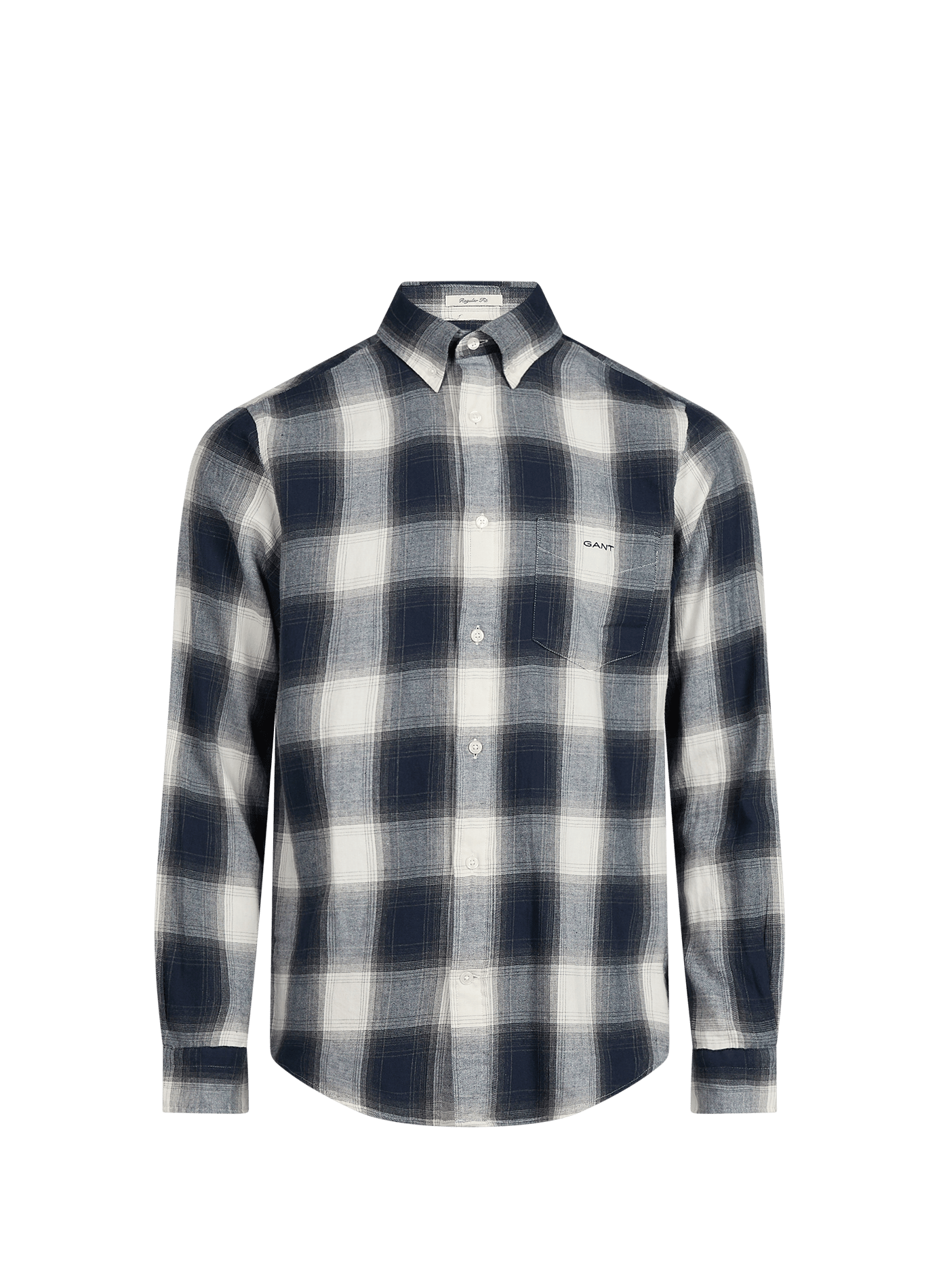 Straight checked cotton shirt with button-down collar GANT Blue