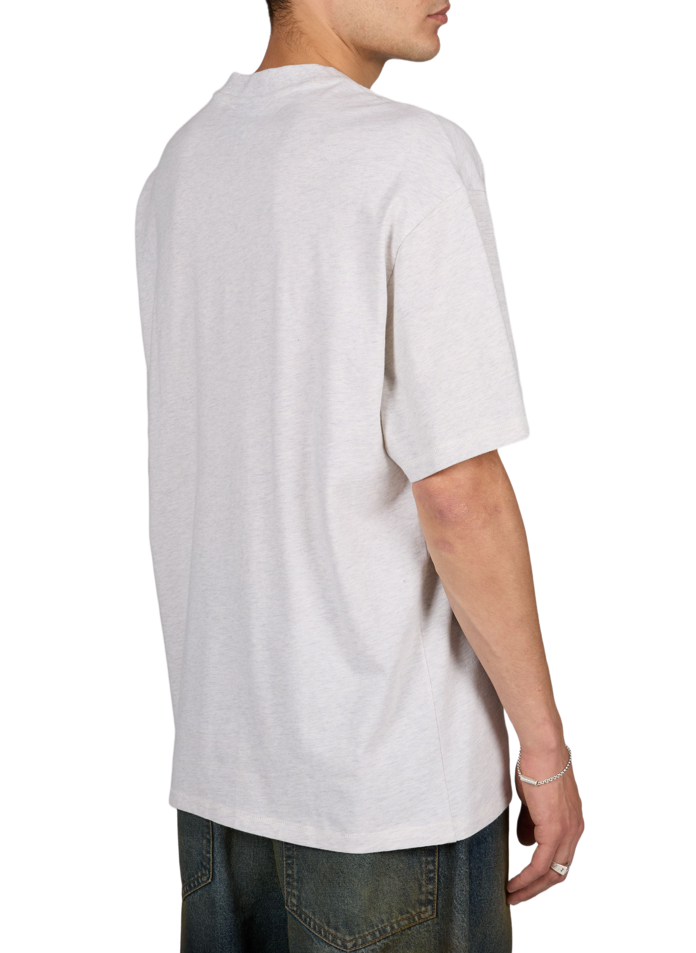 Einfarbiges, gerade geschnittenes T-Shirt mit Rundhalsausschnitt HUGO BLUE Grau