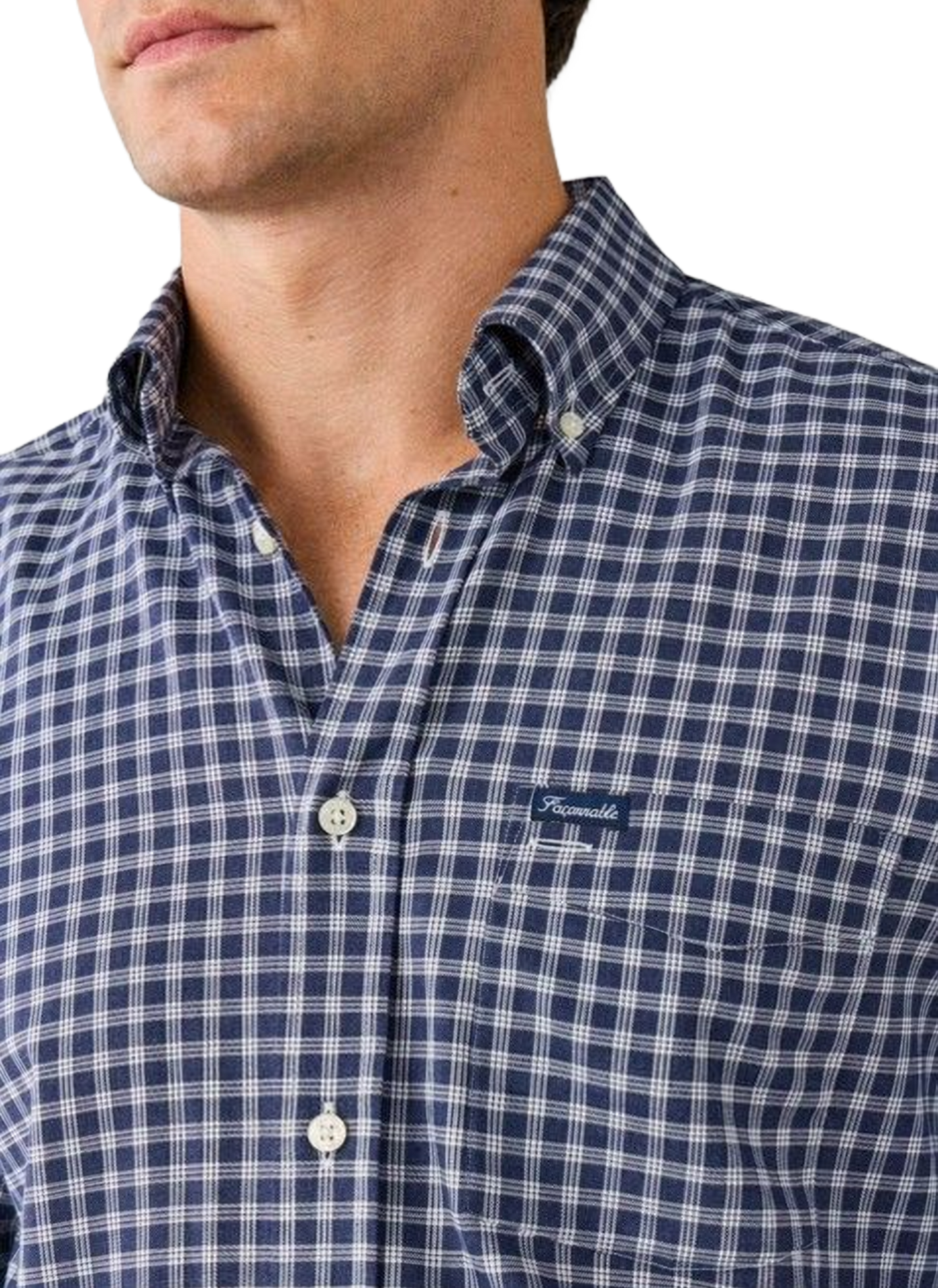 Classic checkered cotton shirt FACONNABLE Blue
