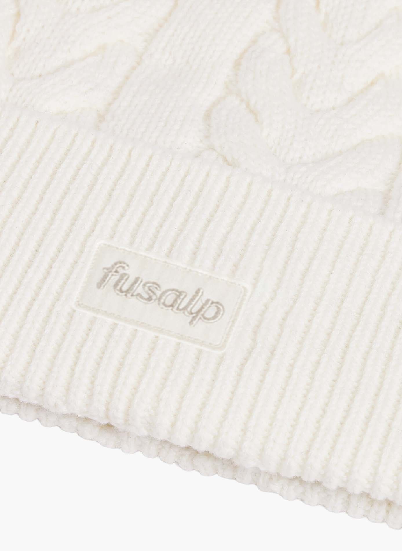Bonnet cable beanie coupe regular FUSALP Blanc