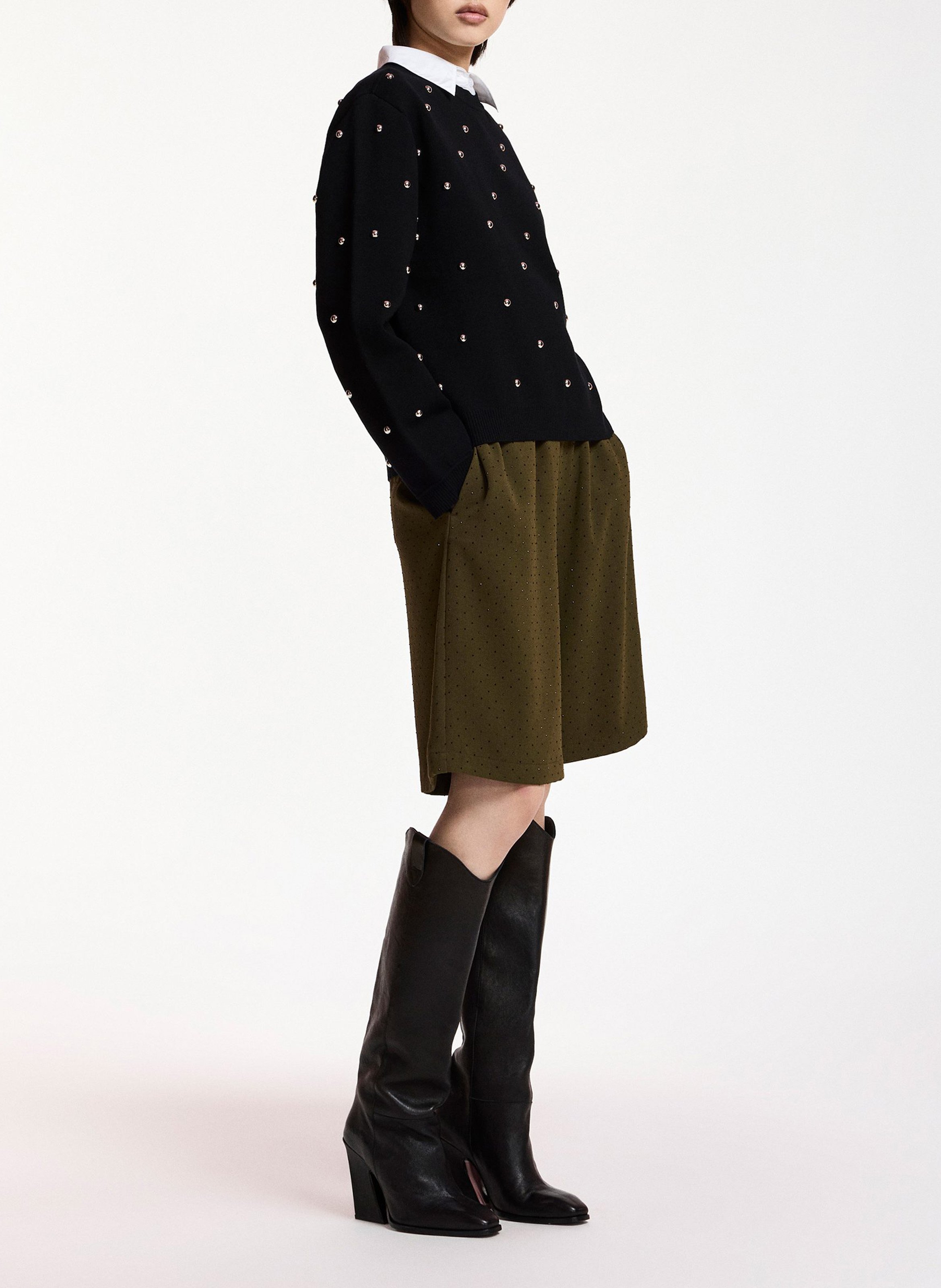 Pull col rond klou ESSENTIEL ANTWERP Noir