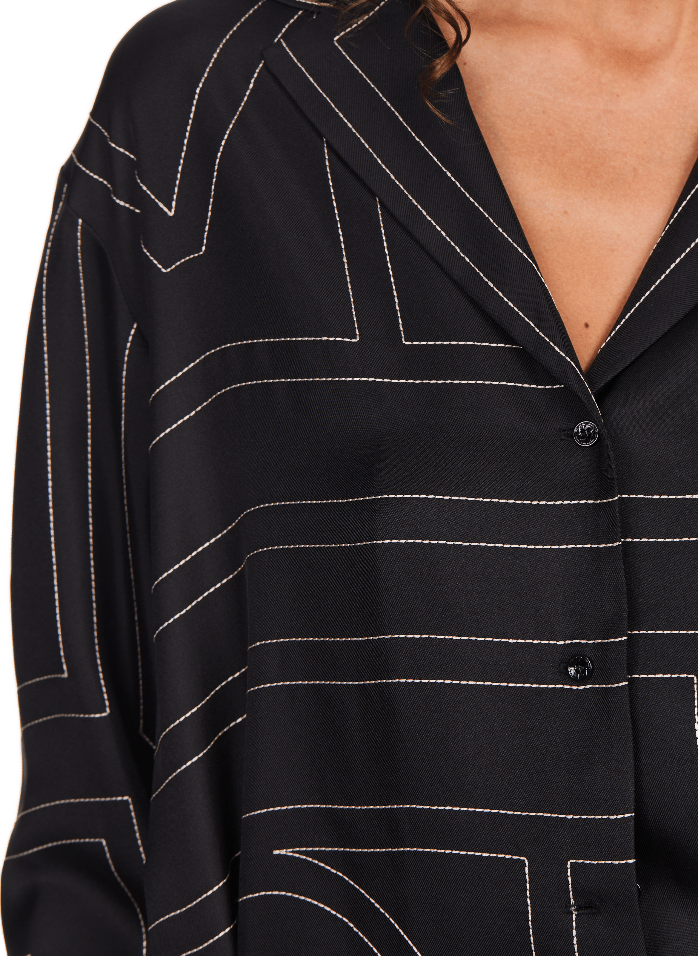 Chemise en soie TOTEME Noir