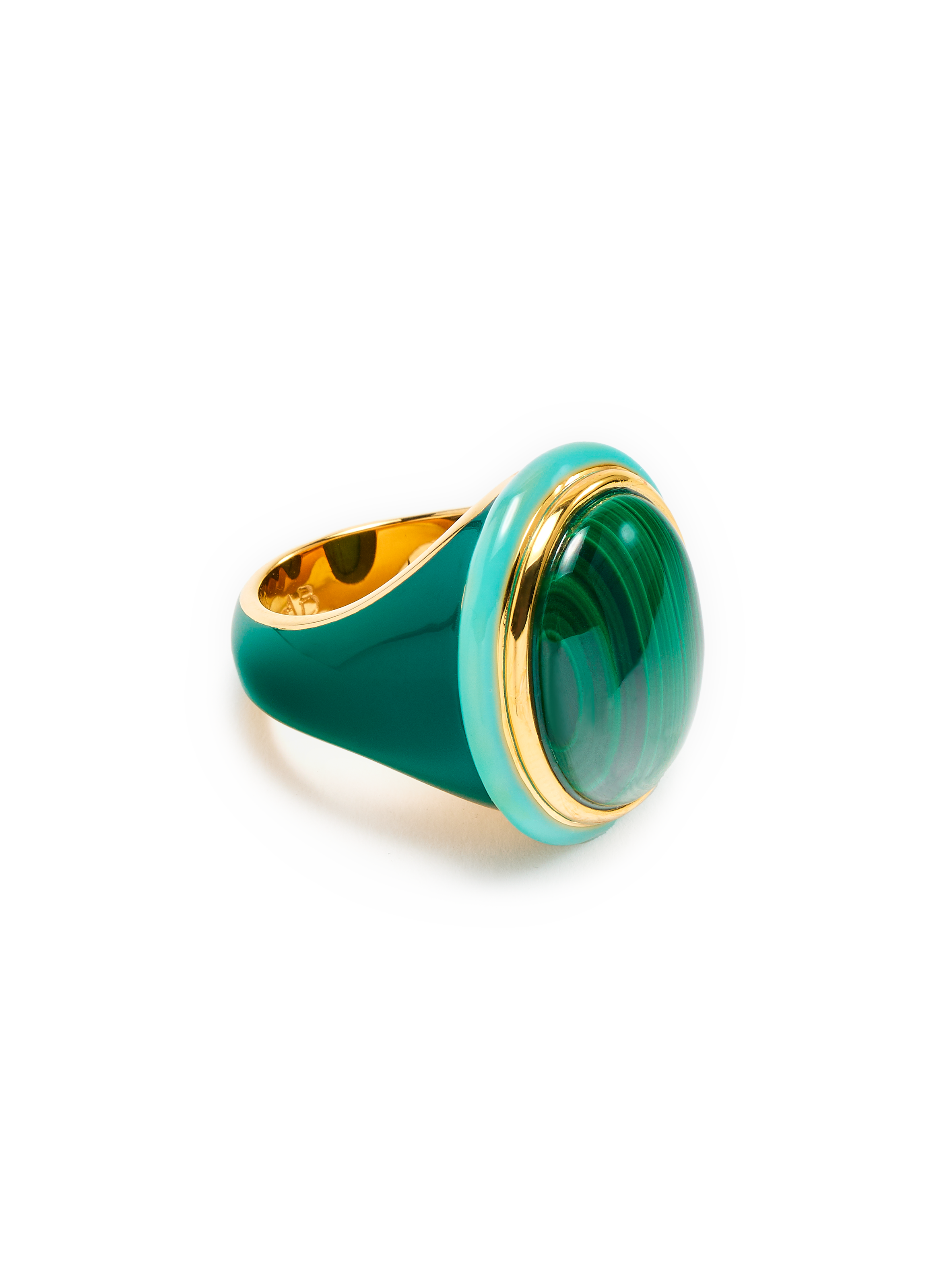 Bague tabarin malachite AURELIE BIDERMANN Doré