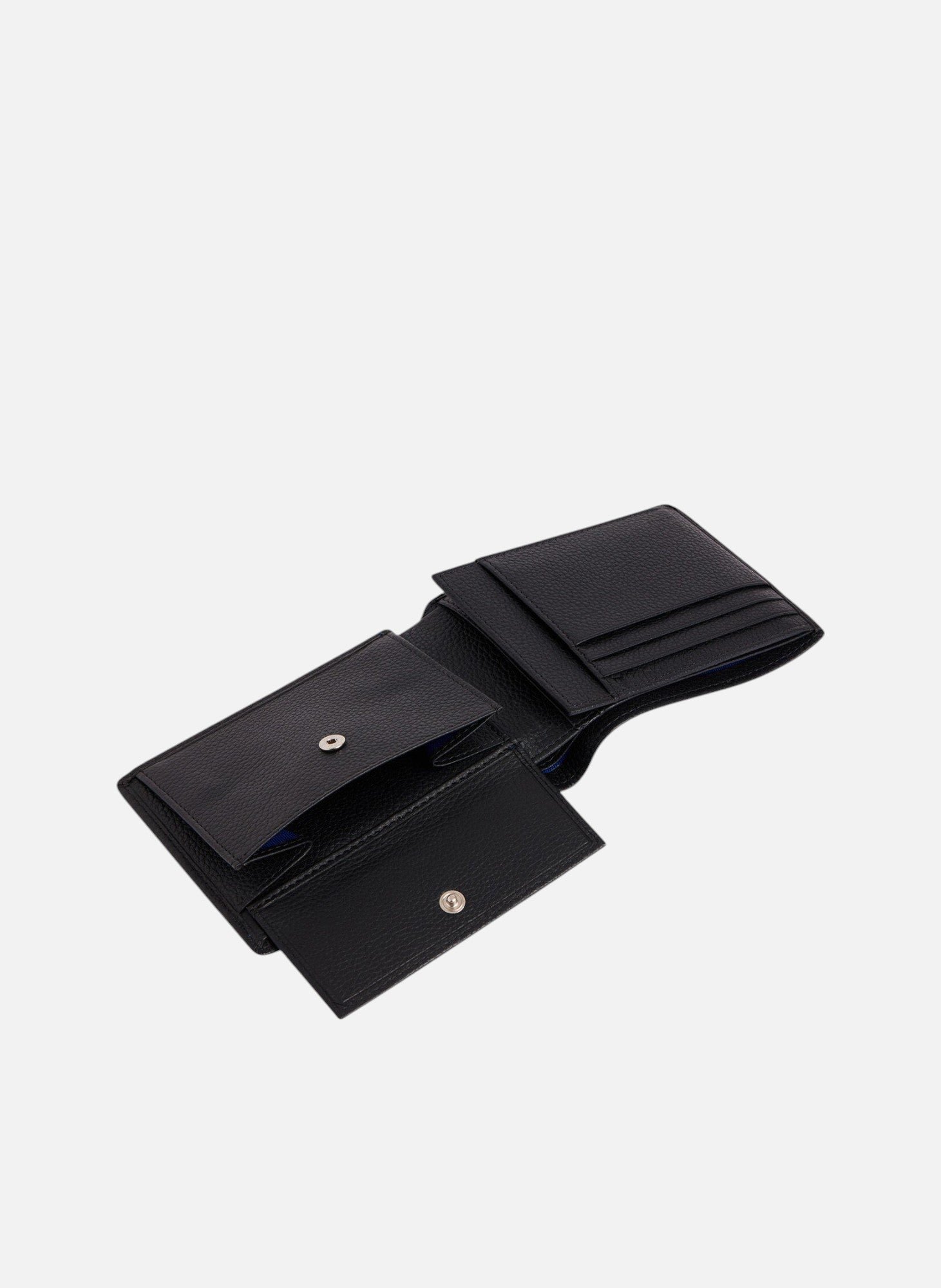 Portefeuille à rabat 2 volets charles en cuir grainé LE TANNEUR Noir