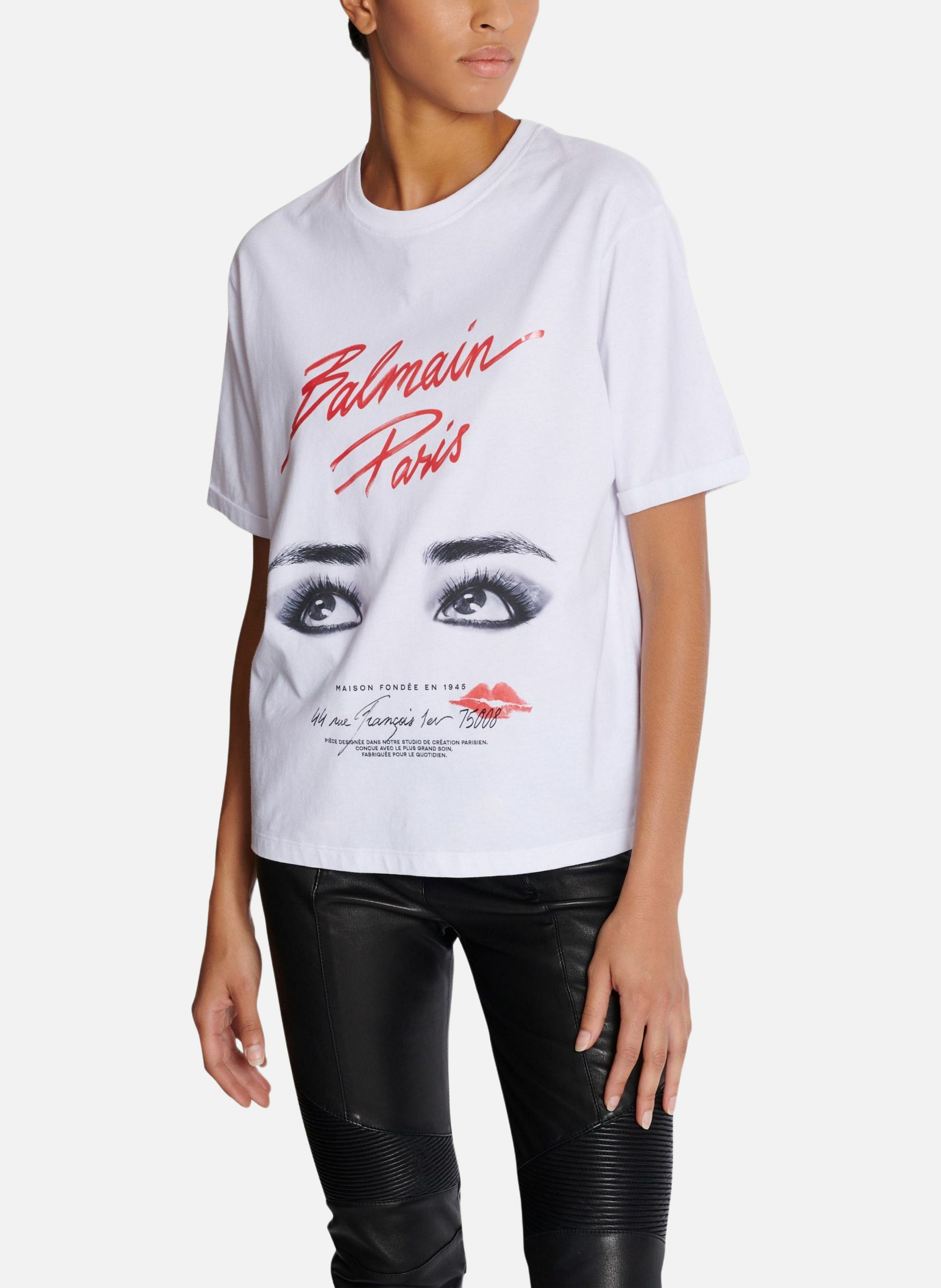 T-shirt à manches courtes imprimé balmain beauty BALMAIN Blanc